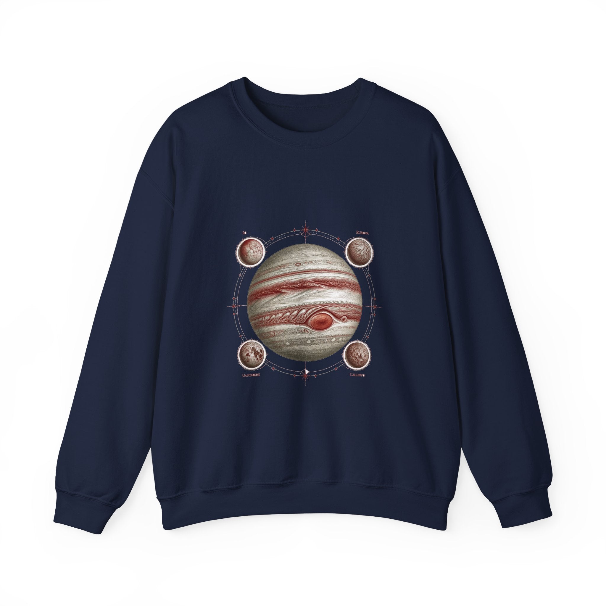 Matching Couple Sweatshirt - Saturn & Jupiter Matching Couple Crewneck Sweatshirt Vintage Art His Hers Wedding Gift - Design B