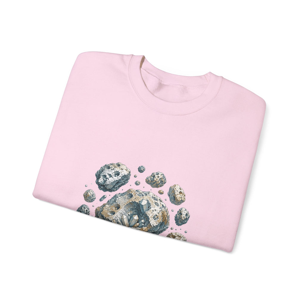 Matching Couple Sweatshirt - Comet & Asteroid Matching Couple Premium Fleece Sweatshirt Hand-Drawn Art His Hers Anniversary Gift - Design B