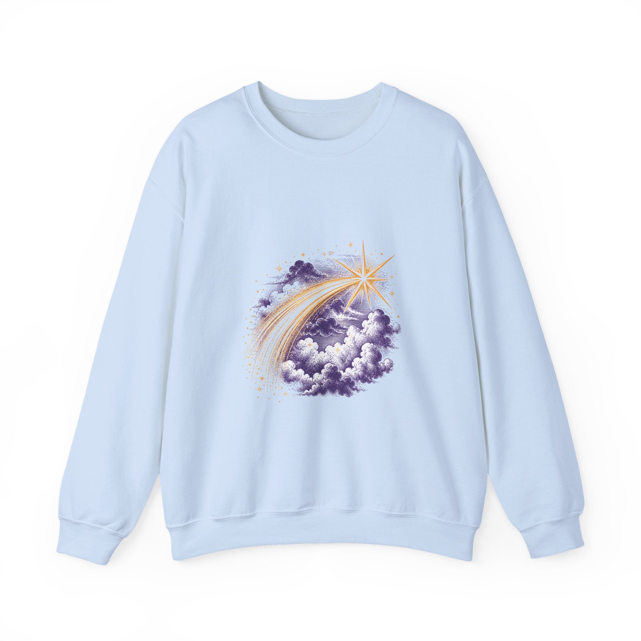 Matching Couple Sweatshirt - Shooting Star & North Star Matching Couple Comfort Colors Crew Vintage Art His Hers Honeymoon Gift - Design A