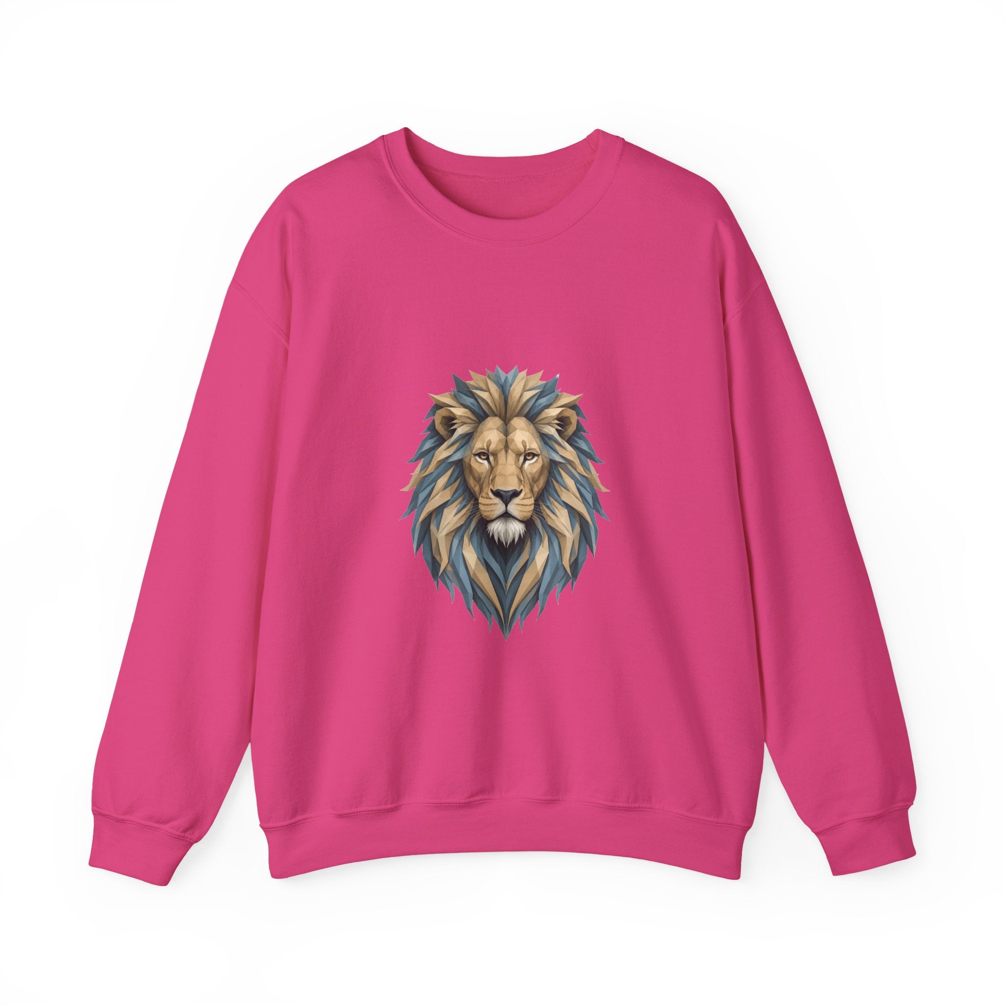 Matching Couple Sweatshirt - Lion & Lamb Matching Couple Crewneck Sweatshirt Geometric Art His Hers Couple Gift - Design A