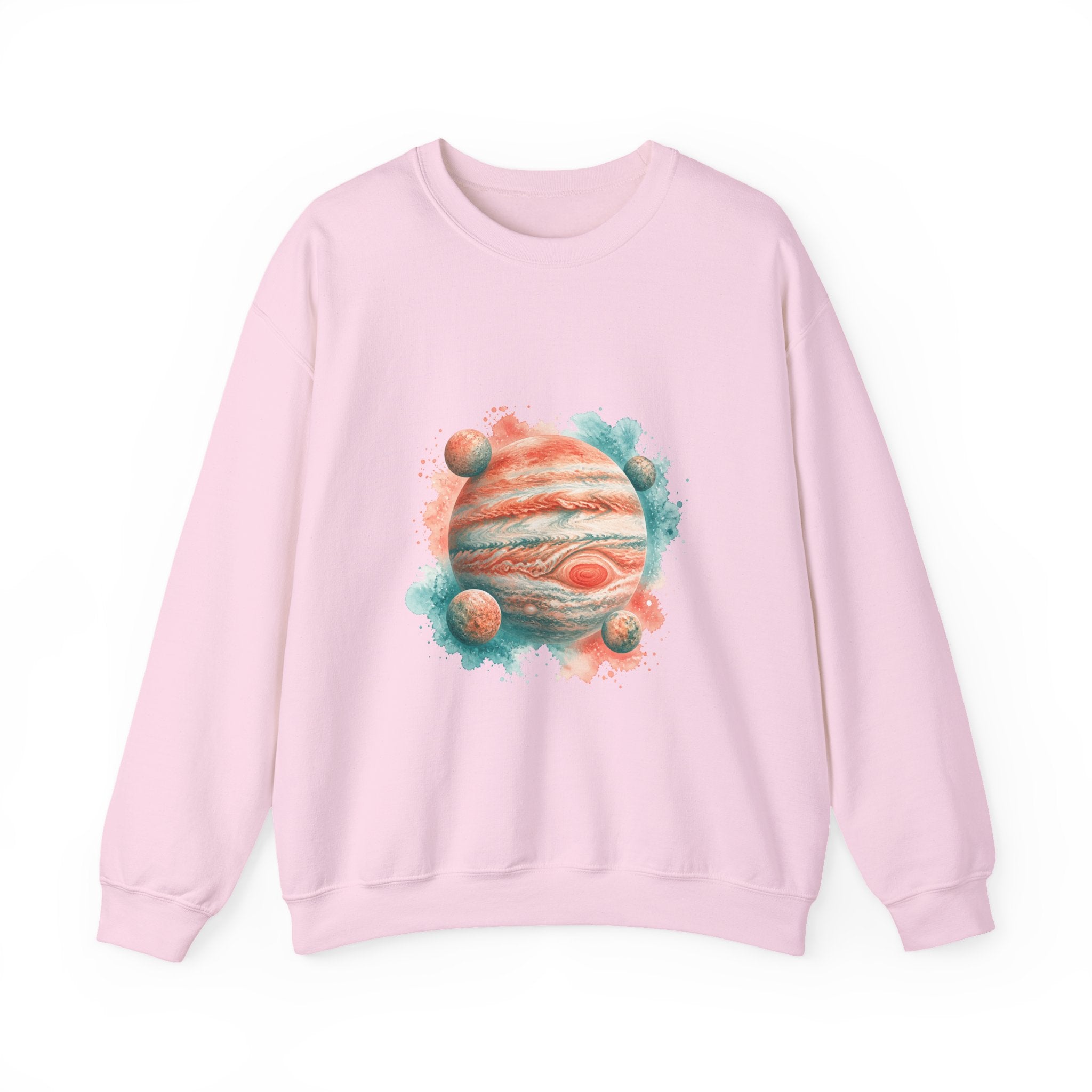 Matching Couple Sweatshirt - Saturn & Jupiter Matching Couple Premium Fleece Sweatshirt Watercolor Art His Hers Birthday Gift - Design B