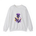 Matching Couple Sweatshirt - Lavender & Thistle Matching Couple Crewneck Sweatshirt Watercolor Art His Hers Engagement Gift - Design B