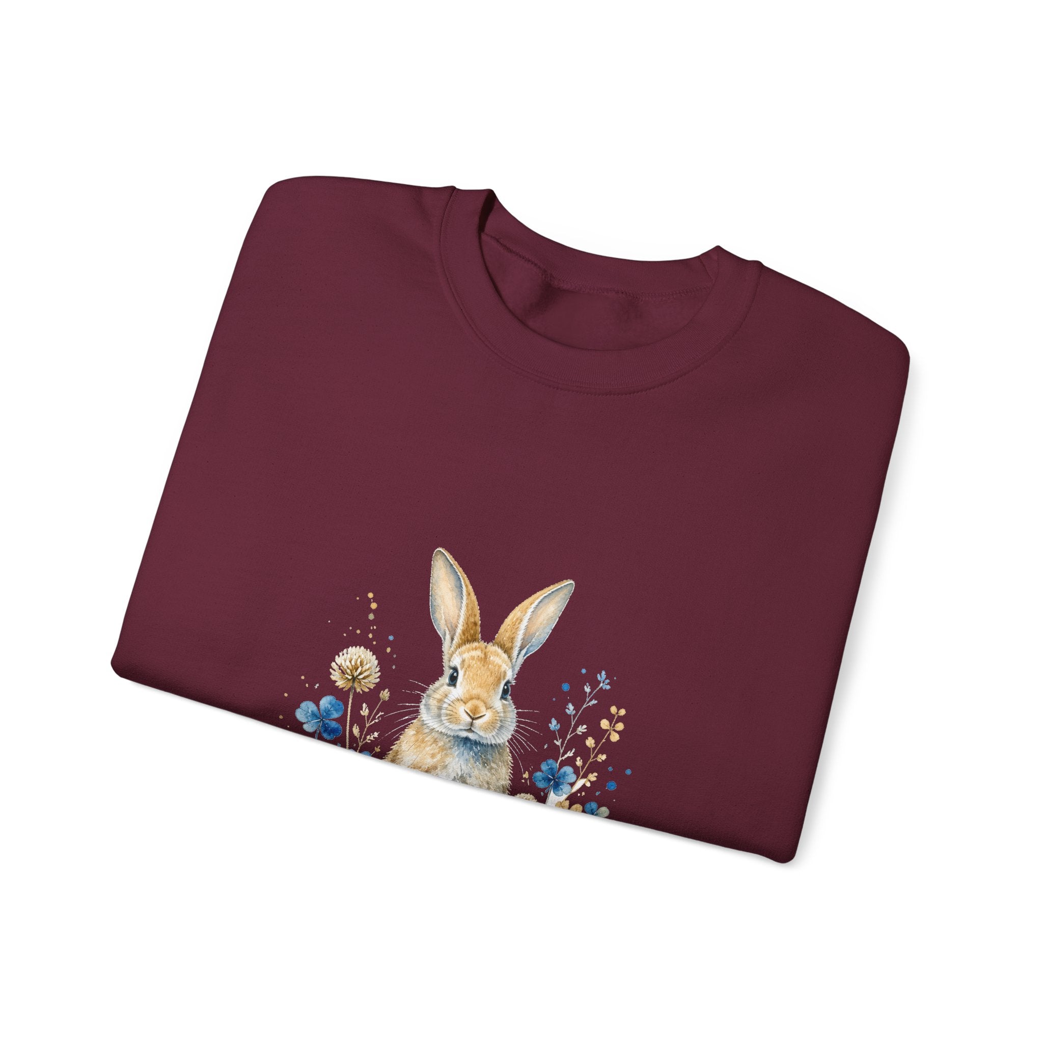 Matching Couple Sweatshirt - Fox & Rabbit Matching Couple Premium Fleece Sweatshirt Watercolor Art His Hers Birthday Gift - Design B