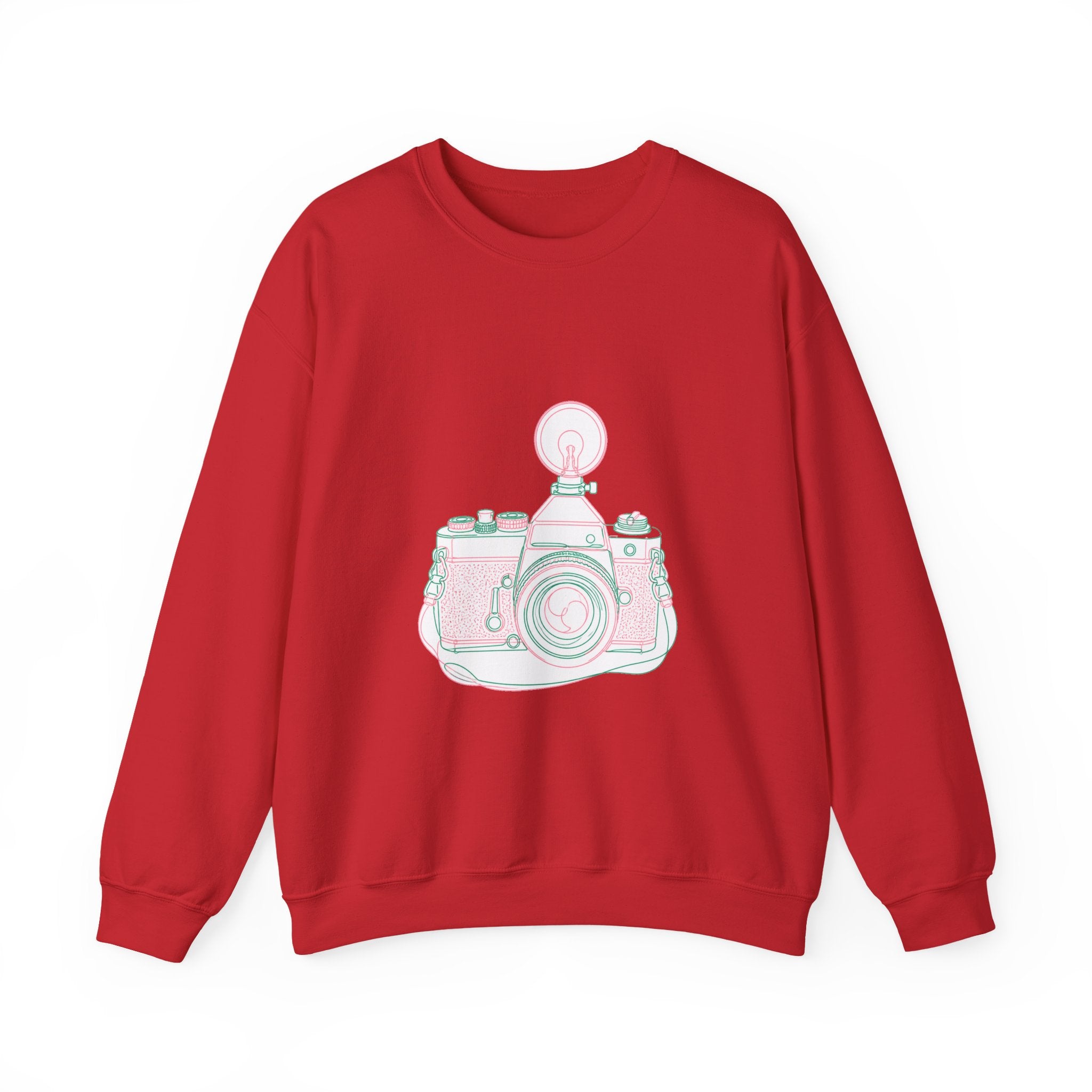 Matching Couple Sweatshirt - Camera & Film Matching Couple Crewneck Sweatshirt Minimalist Art His Hers Valentine Gift - Design A