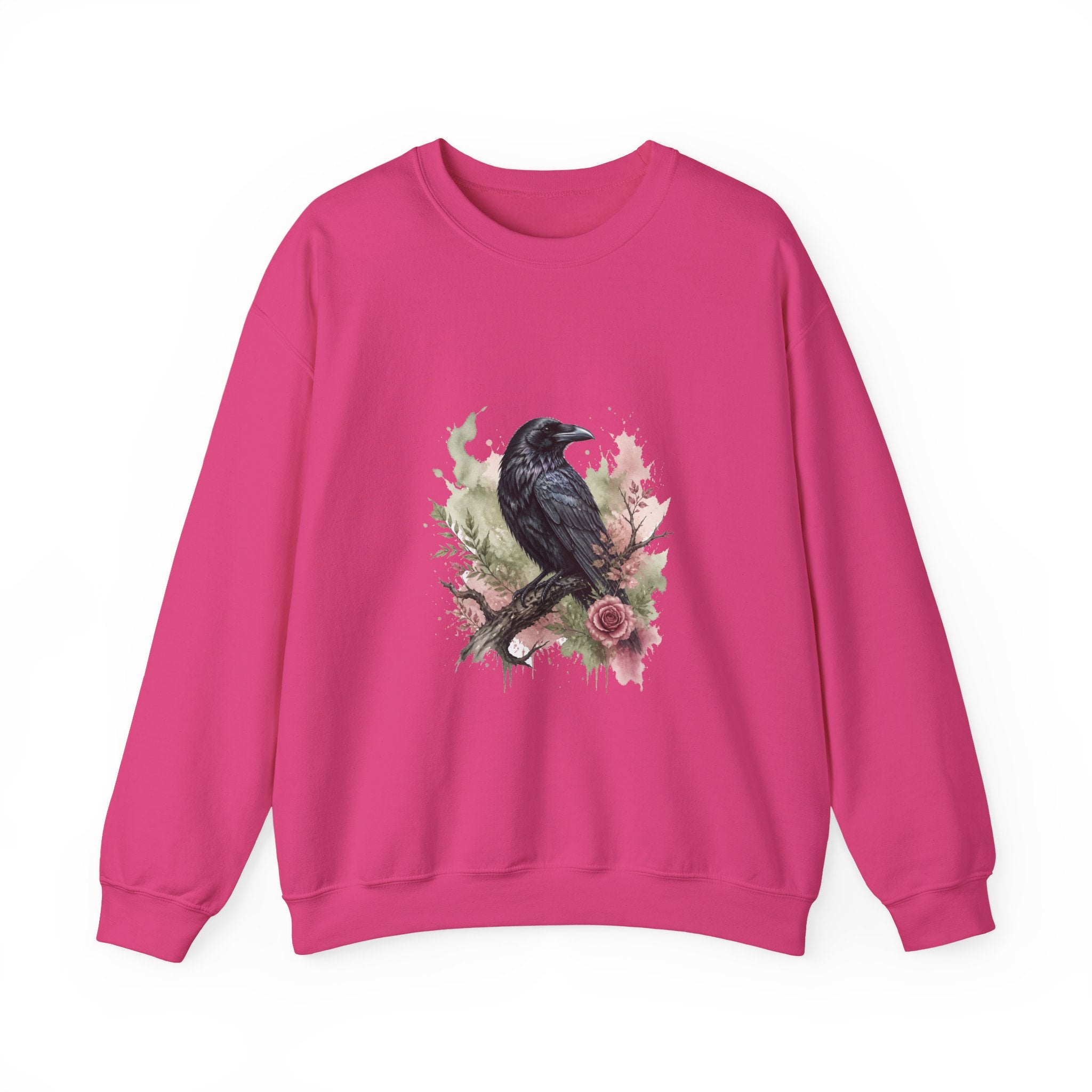 Matching Couple Sweatshirt - Raven & Swan Matching Couple Crewneck Sweatshirt Watercolor Art His Hers Engagement Gift - Design A