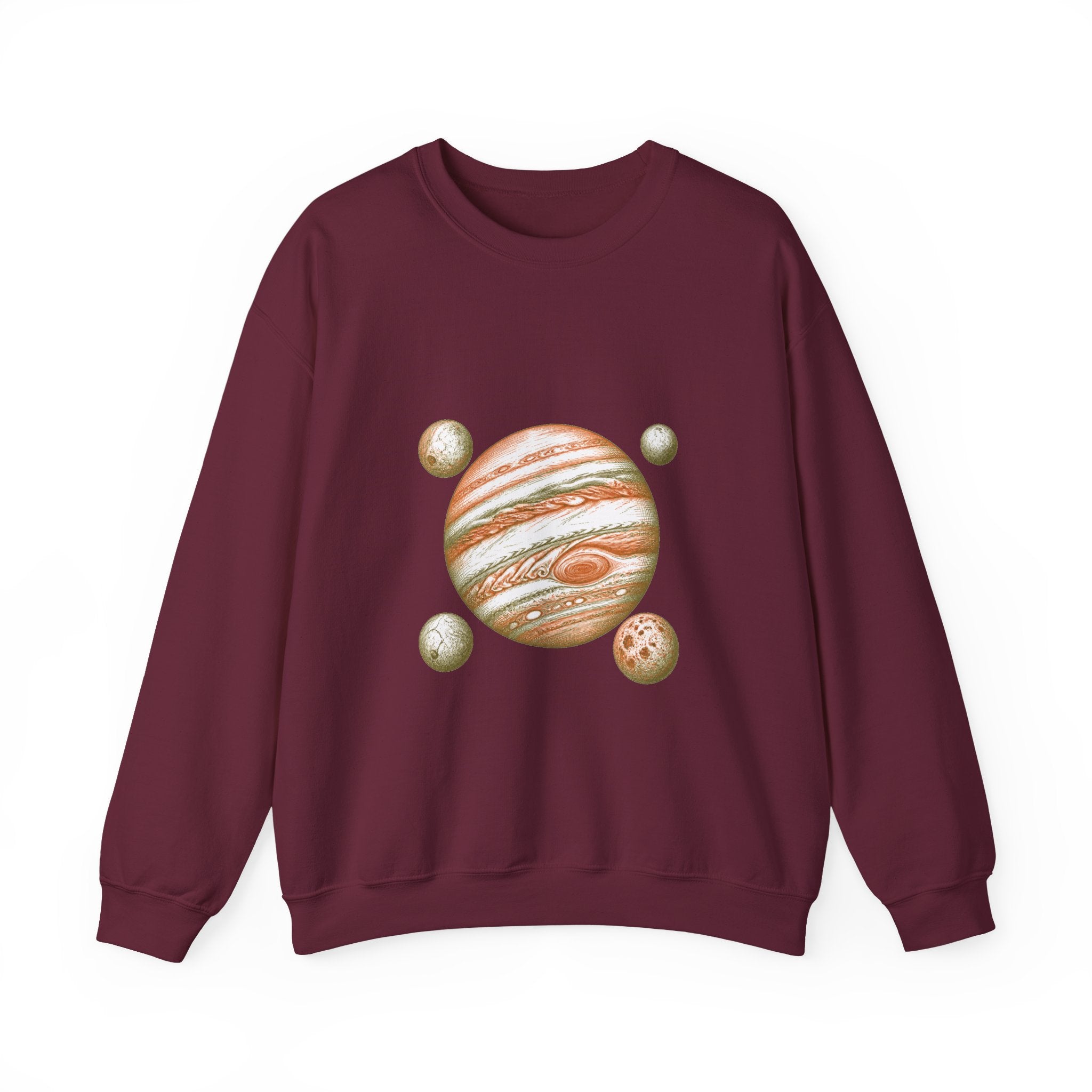 Matching Couple Sweatshirt - Saturn & Jupiter Matching Couple Comfort Colors Crew Hand-Drawn Art His Hers Anniversary Gift - Design B