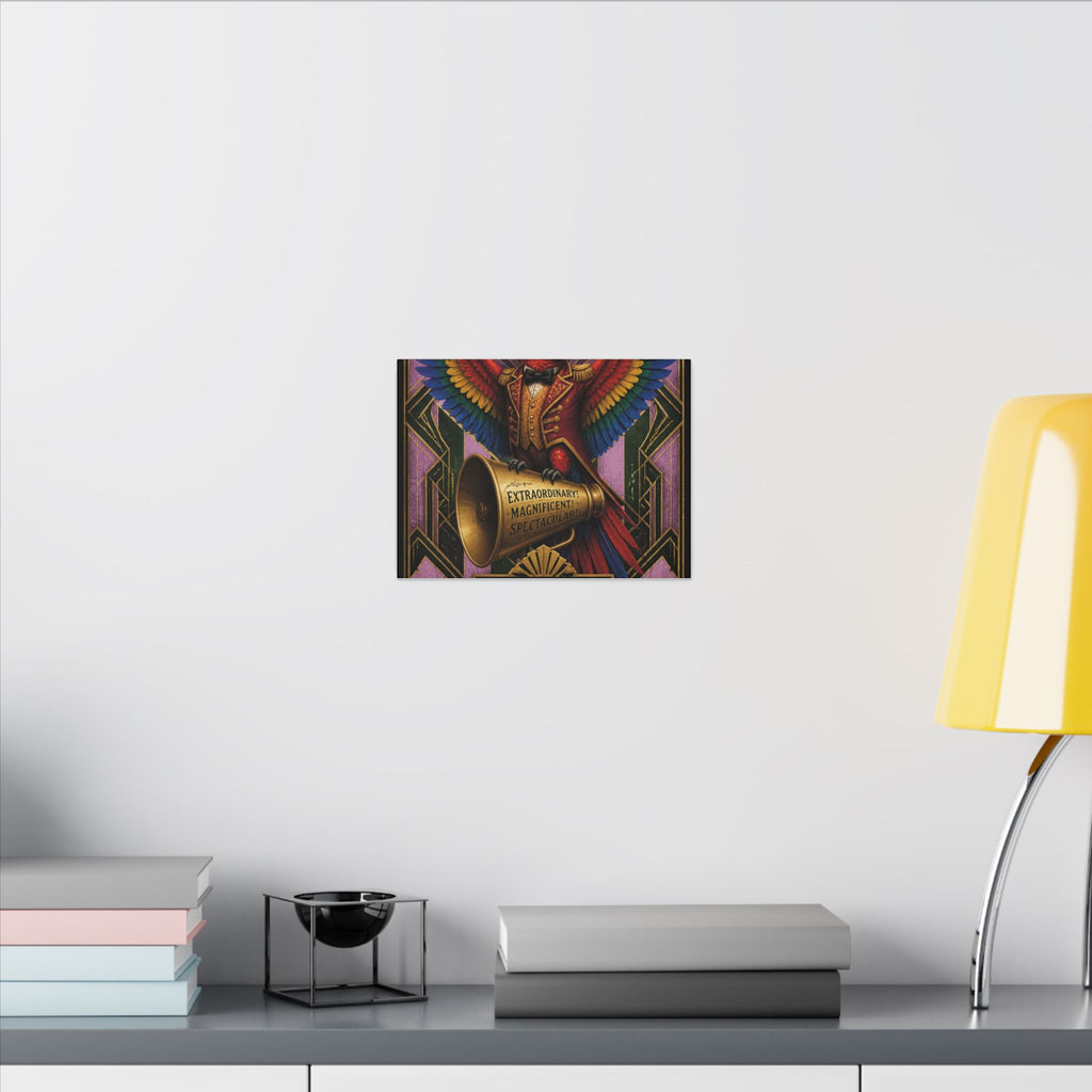 Parrot Ringmaster Wall Art Canvas 16×20 Art Deco Entryway Decor Maximalist Print