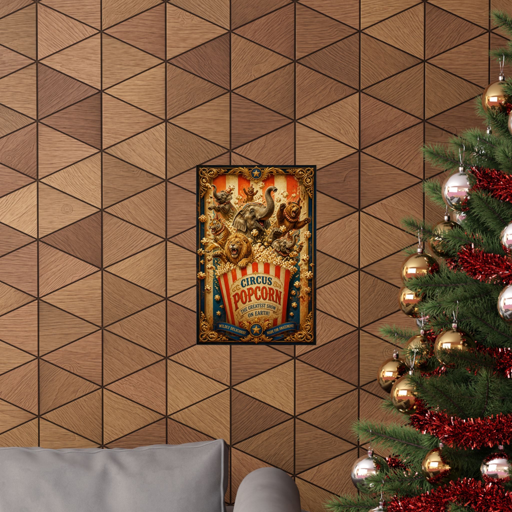 Popcorn Box Animals Wall Art Poster 18×24 Baroque Home Office Decor Maximalist Print