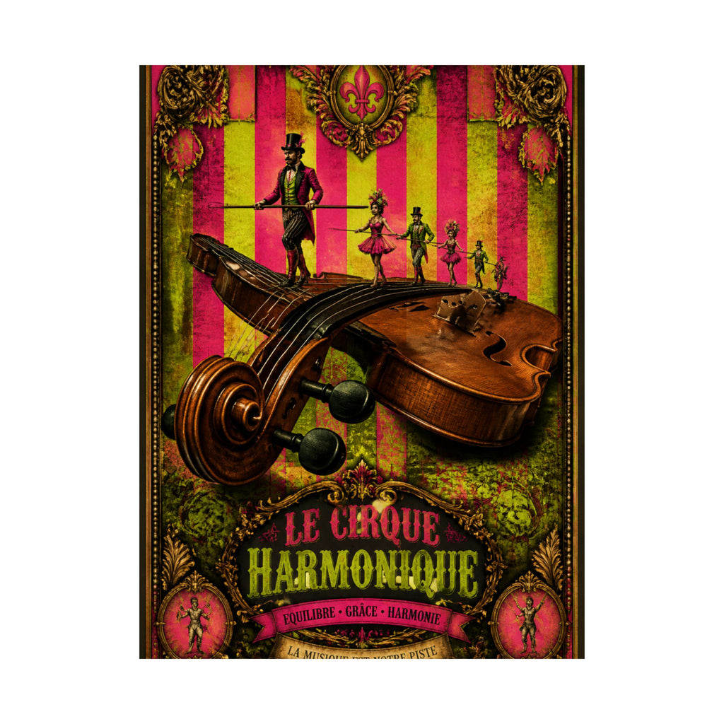 Violin Tightrope Bridge Wall Art Poster 24×36 Baroque Studio Decor Maximalist Print