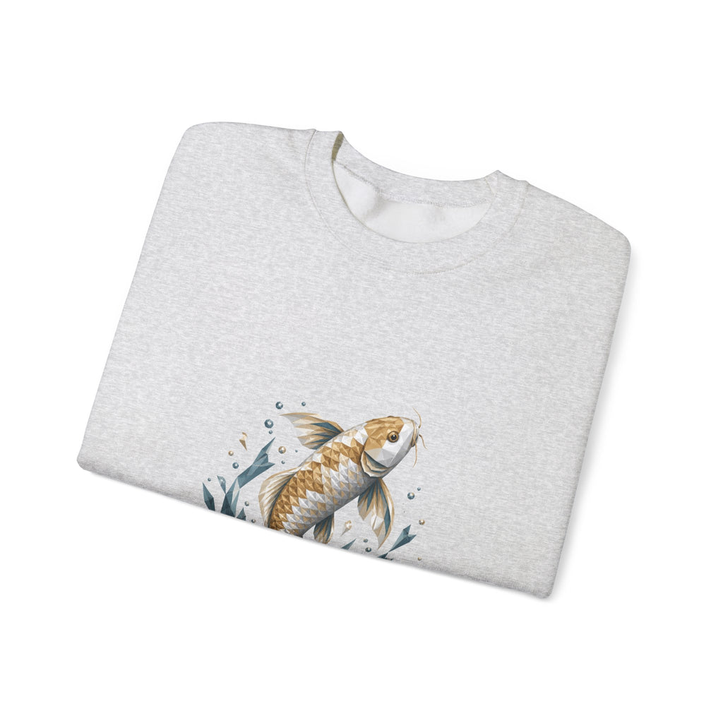 Matching Couple Sweatshirt - Koi Fish Yin Yang Matching Couple Crewneck Sweatshirt Geometric Art His Hers Couple Gift - Design A