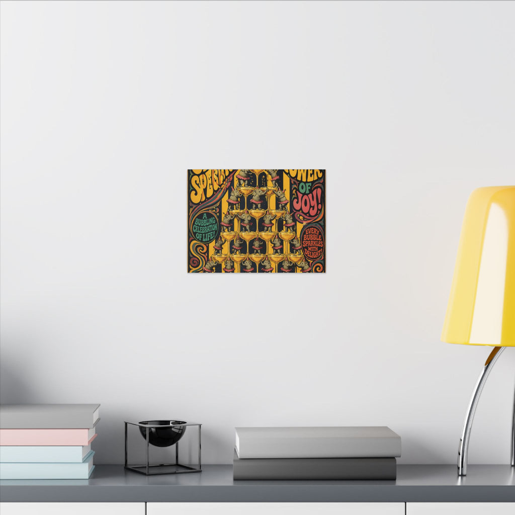 Champagne Tower Elephants Wall Art Canvas 24×36 Psychedelic Dining Room Decor Maximalist Print