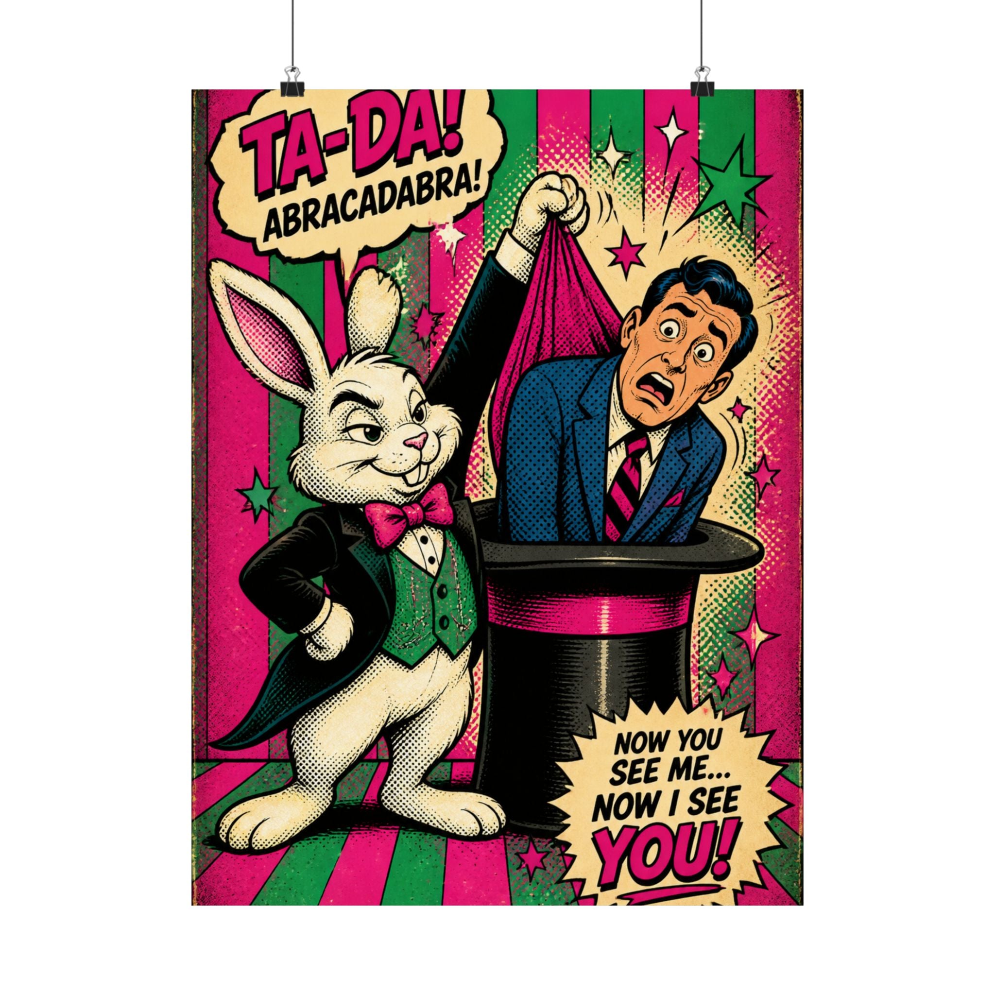 Magic Hat Rabbit Wall Art Poster 24×36 Pop Art Restaurant Decor Maximalist Print