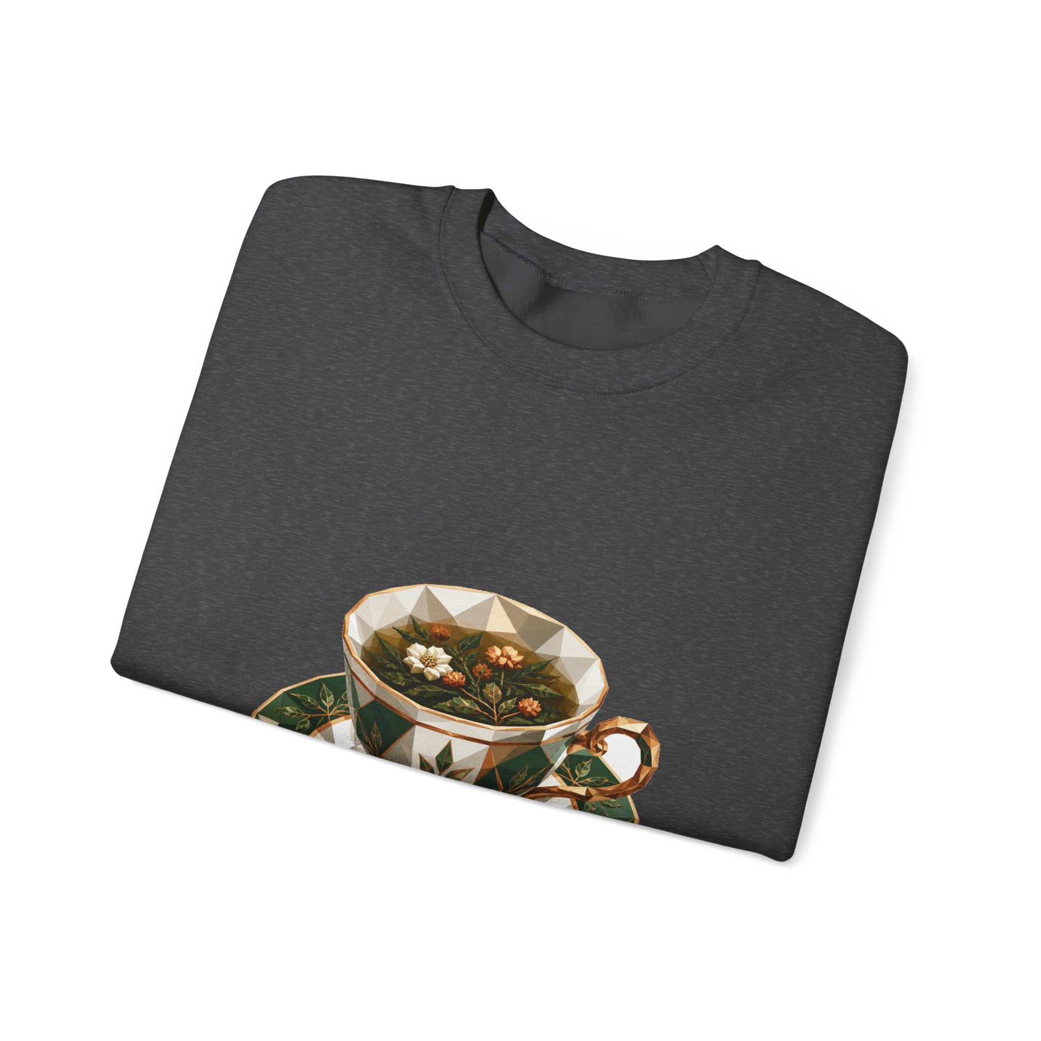 Matching Couple Sweatshirt - Coffee & Tea Matching Couple Crewneck Sweatshirt Geometric Art His Hers Couple Gift - Design B