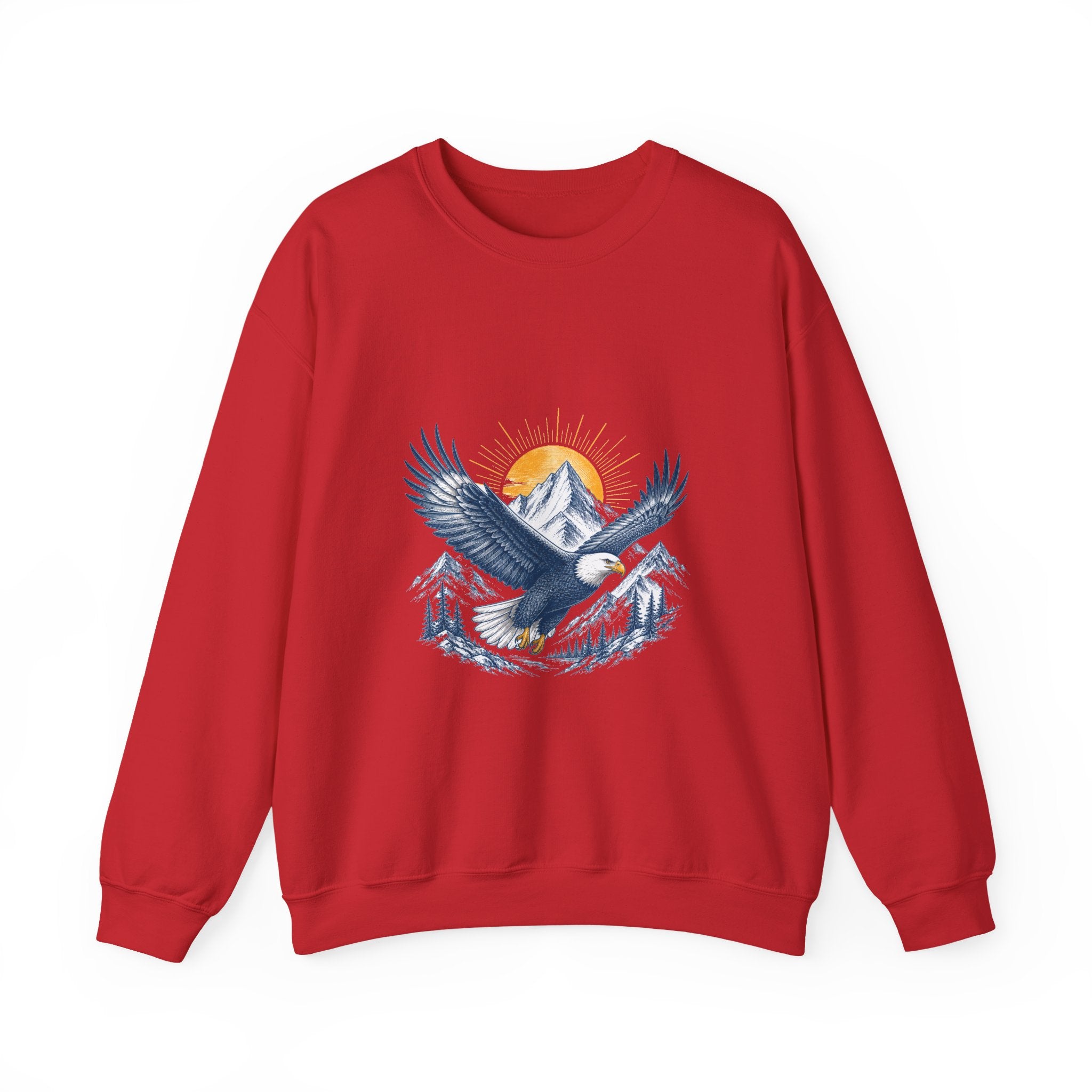 Matching Couple Sweatshirt - Eagle & Whale Matching Couple Premium Fleece Sweatshirt Hand-Drawn Art His Hers Anniversary Gift - Design A