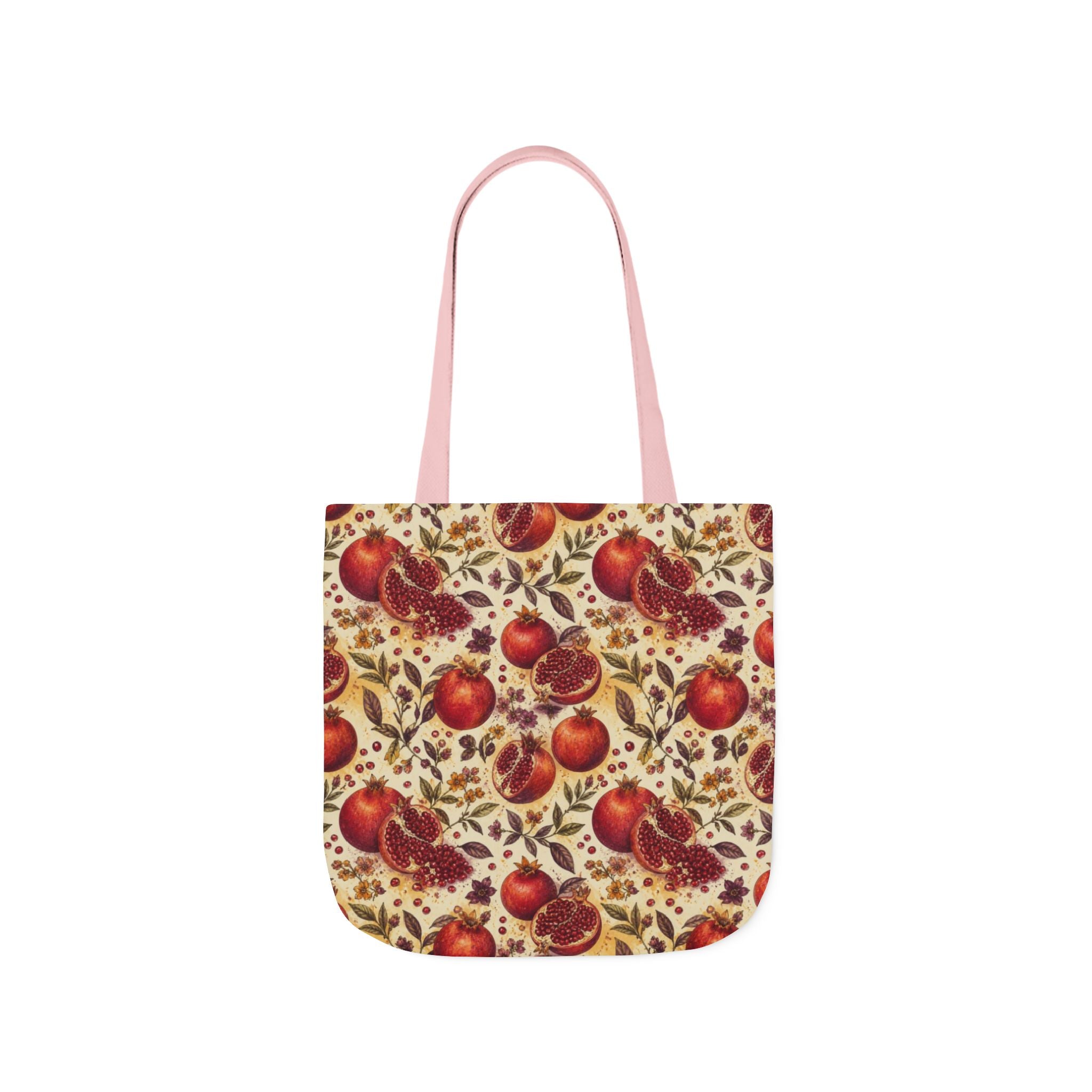 Split Pomegranates Canvas Tote Bag Mediterranean Kitchen Watercolor Design Italian Cottagecore Gift