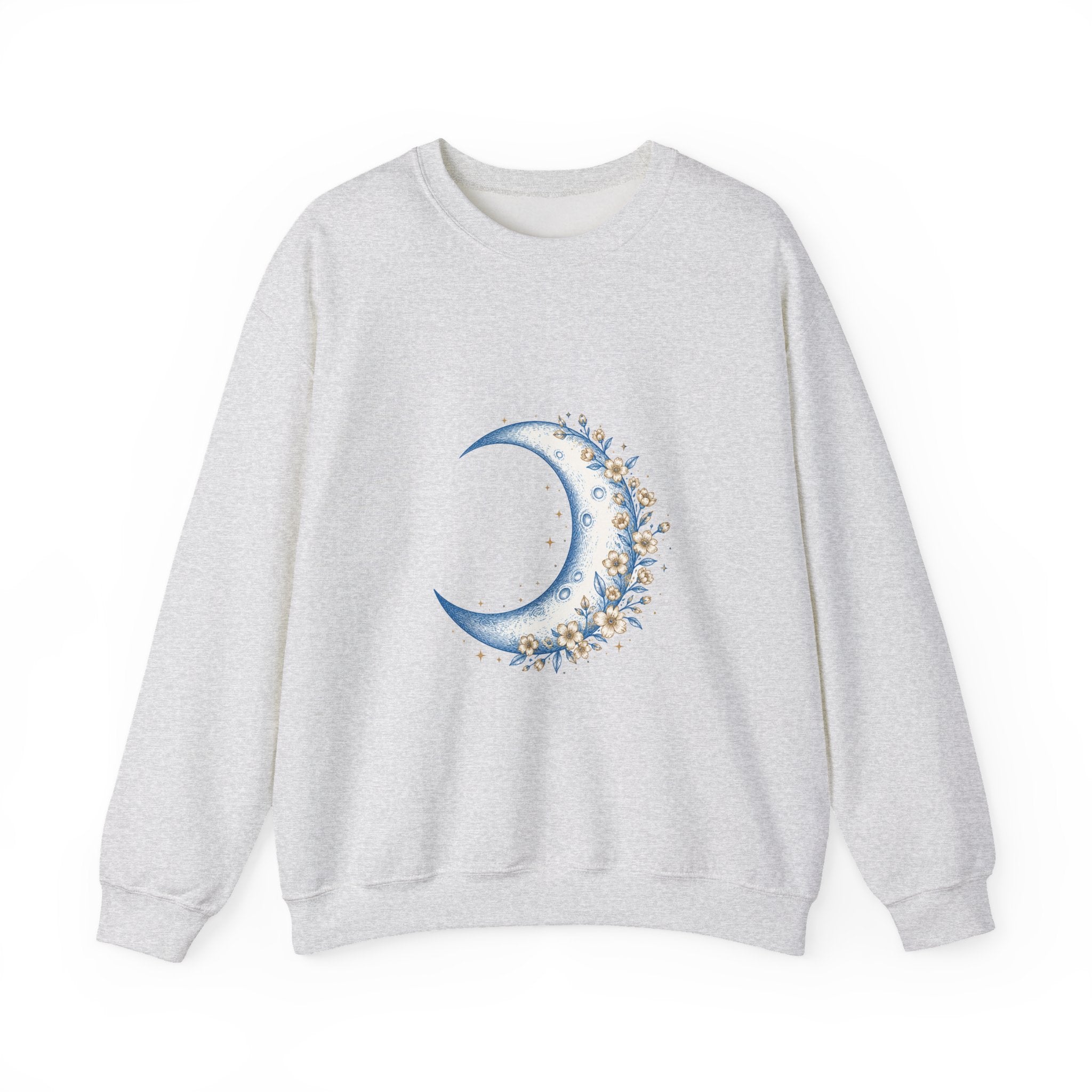 Matching Couple Sweatshirt - Waxing & Waning Moon Matching Couple Crewneck Sweatshirt Hand-Drawn Art His Hers Best Friend Gift - Design A