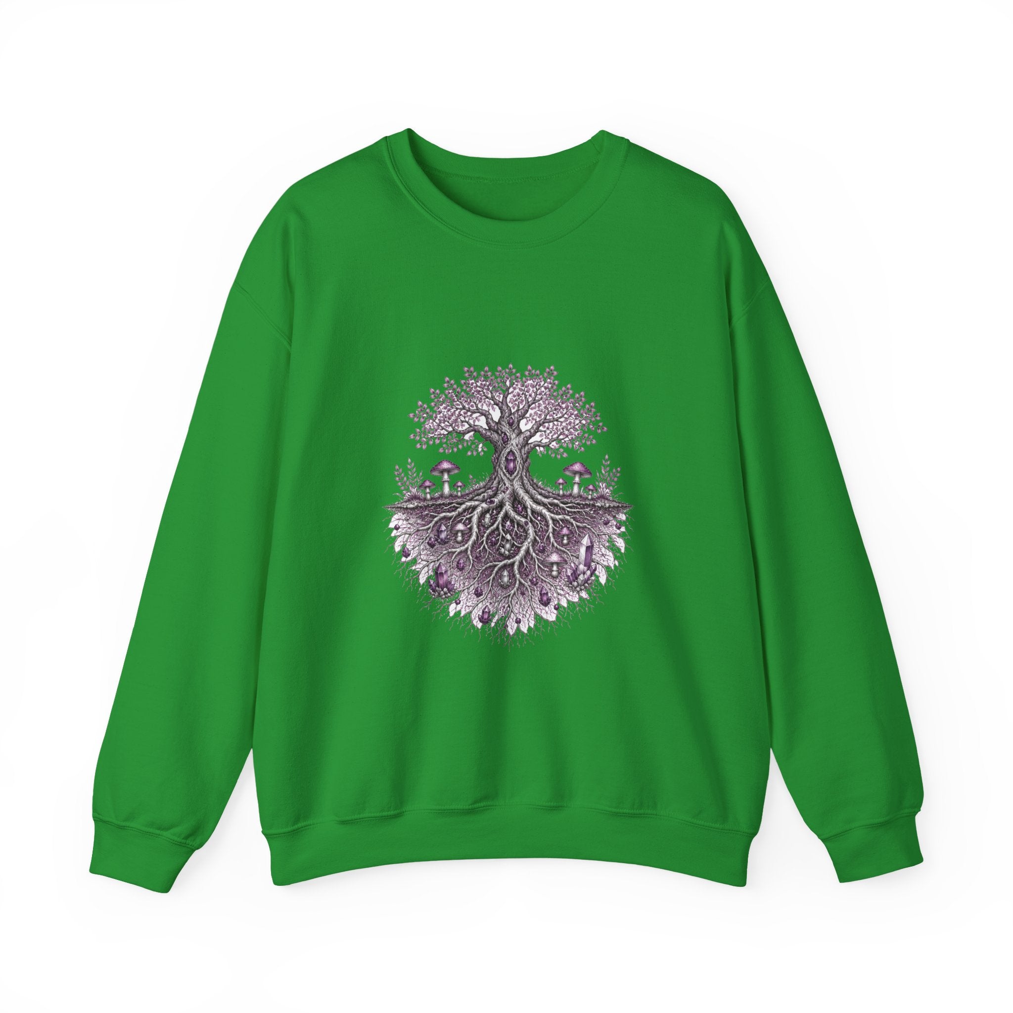 Matching Couple Sweatshirt - Ancient Oak & Deep Roots Matching Couple Premium Fleece Sweatshirt Hand-Drawn Art His Hers Anniversary Gift - Design B