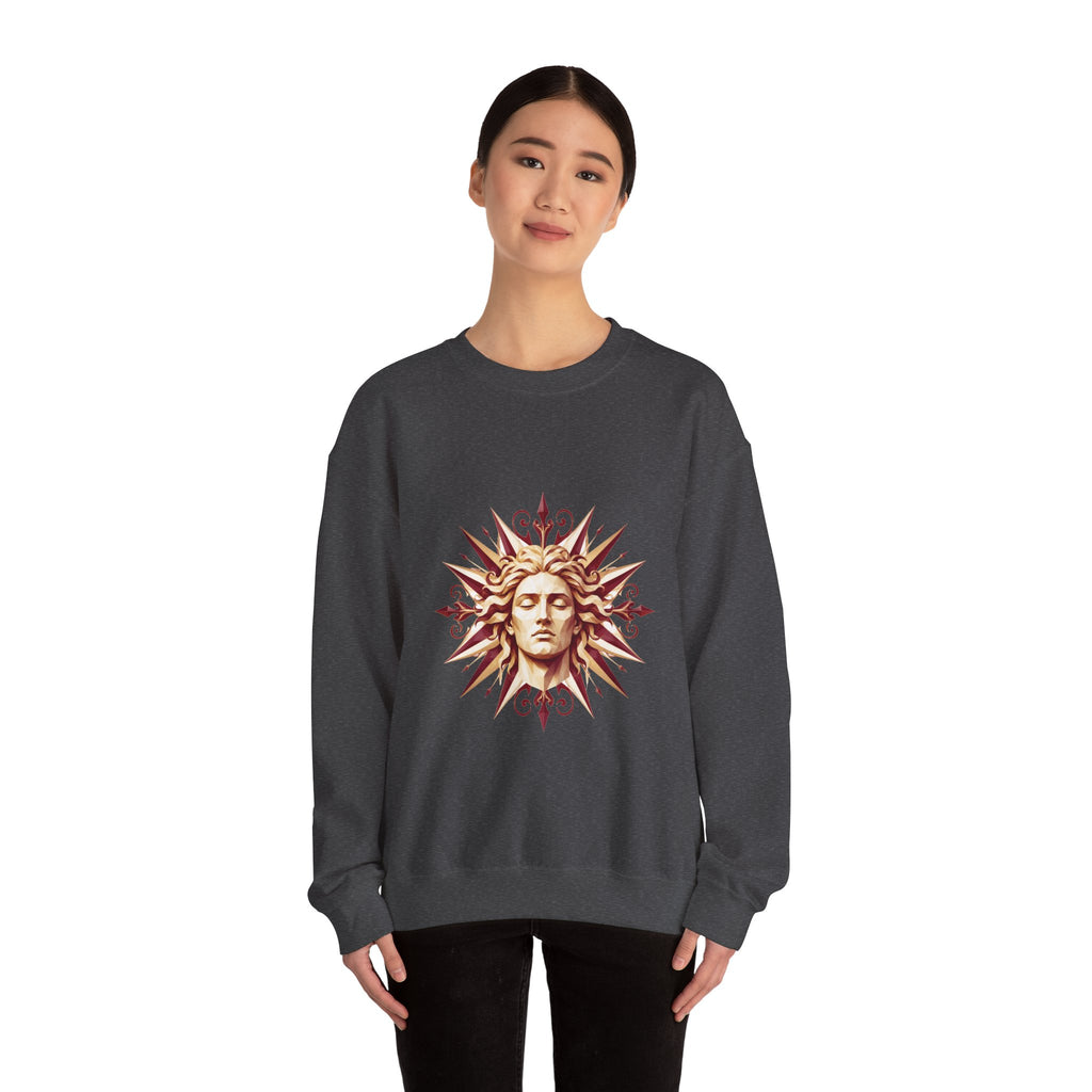 Matching Couple Sweatshirt - Helios & Selene Matching Couple Comfort Colors Crew Geometric Art His Hers Love Gift - Design A