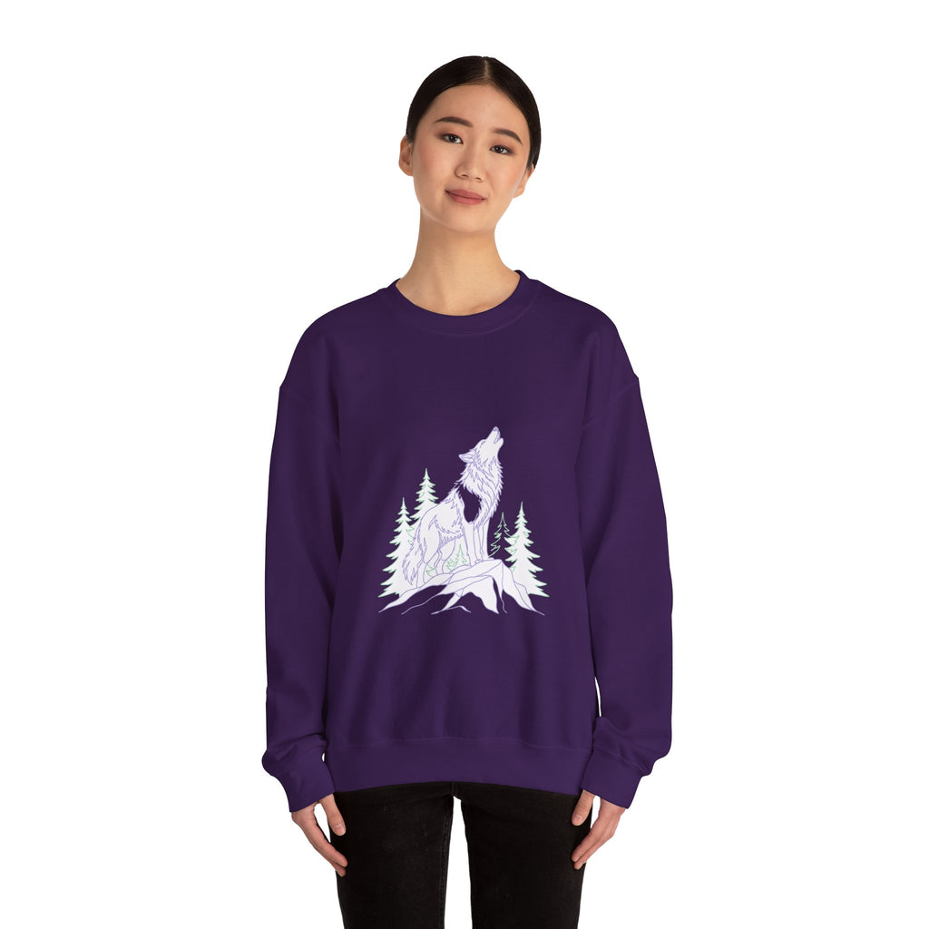 Matching Couple Sweatshirt - Wolf & Dove Matching Couple Premium Fleece Sweatshirt Minimalist Art His Hers Christmas Gift - Design A