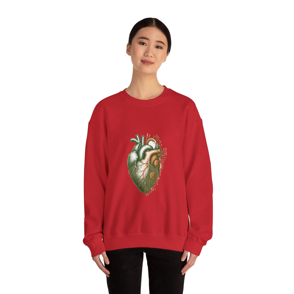 Matching Couple Sweatshirt - Robot & Heart Matching Couple Crewneck Sweatshirt Hand-Drawn Art His Hers Best Friend Gift - Design B