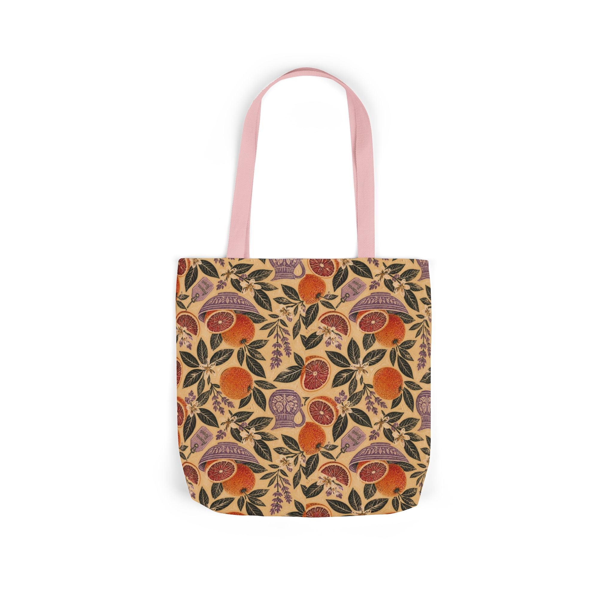 Blood Oranges Canvas Tote Bag Mediterranean Kitchen Linocut Design Italian Cottagecore Gift