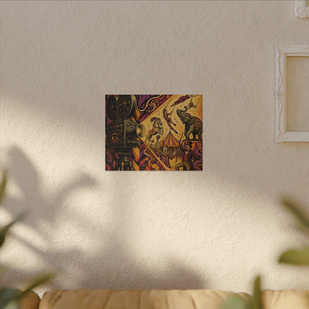 Film Camera Projector Show Wall Art Canvas 24×36 Psychedelic Dining Room Decor Maximalist Print