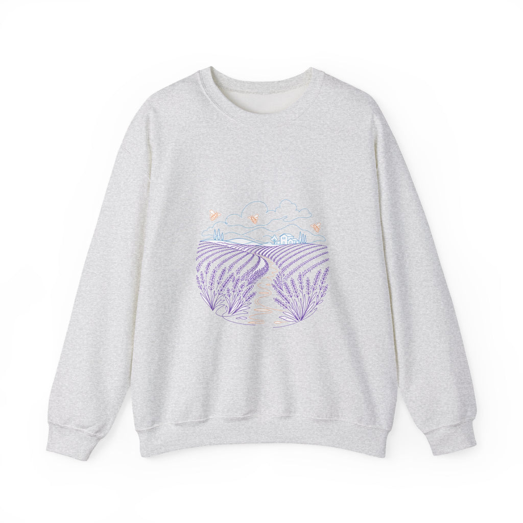 Matching Couple Sweatshirt - Lavender Fields & Canyon Matching Couple Comfort Colors Crew Minimalist Art His Hers Christmas Gift - Design A