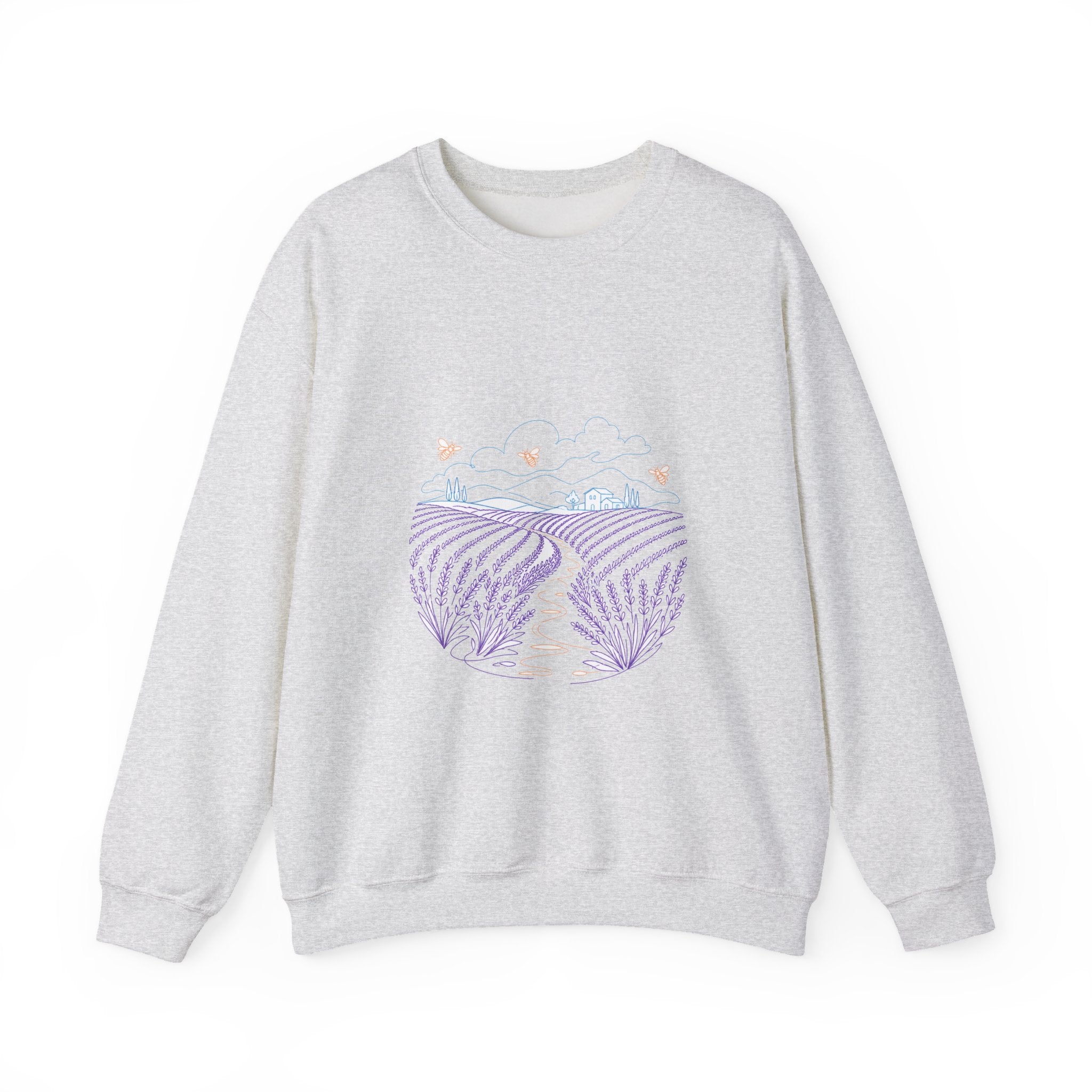 Matching Couple Sweatshirt - Lavender Fields & Canyon Matching Couple Comfort Colors Crew Minimalist Art His Hers Christmas Gift - Design A