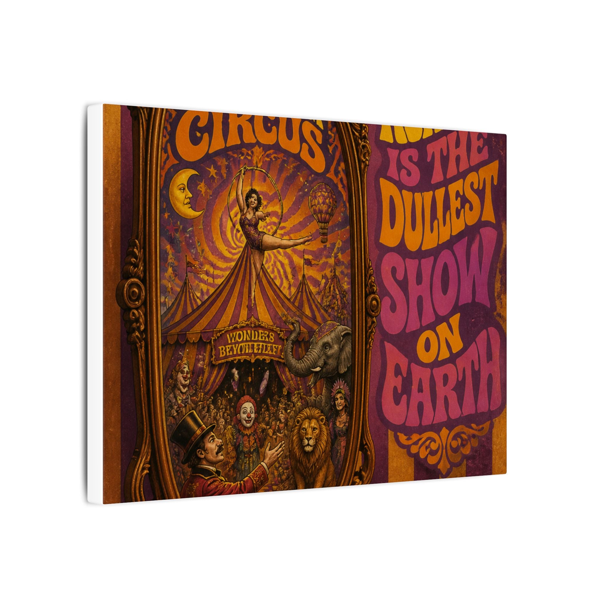 Vintage Mirror Circus Wall Art Canvas 16×20 Psychedelic Cafe Decor Maximalist Print