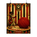 Cat Lion Tamer Wall Art Poster 24×36 Art Deco Bar Area Decor Maximalist Print