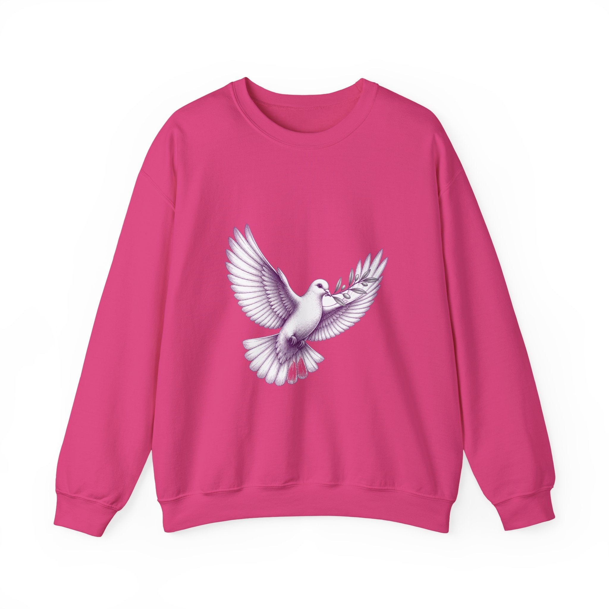 Matching Couple Sweatshirt - Wolf & Dove Matching Couple Comfort Colors Crew Hand-Drawn Art His Hers Anniversary Gift - Design B