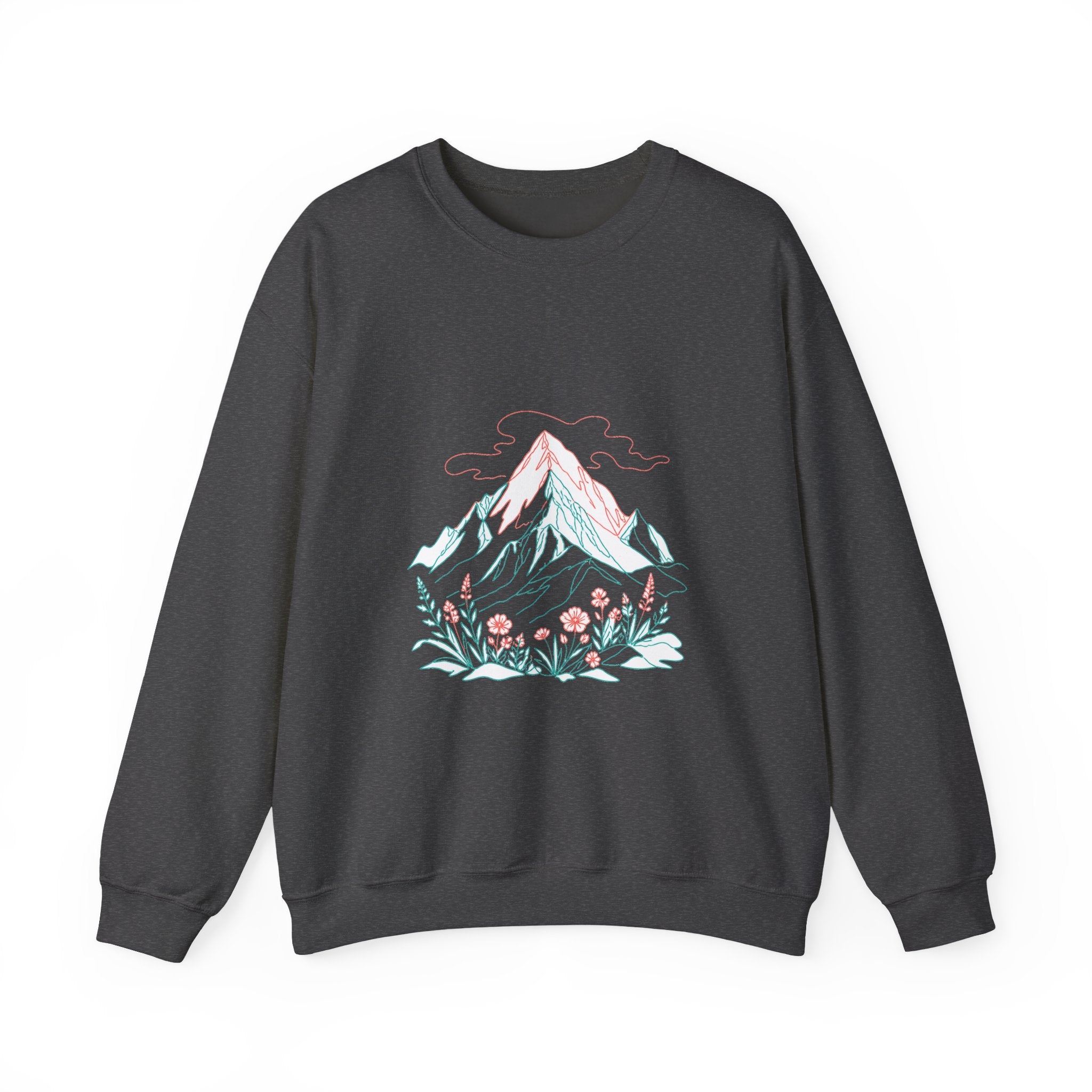 Matching Couple Sweatshirt - Mountain & Ocean Matching Couple Comfort Colors Crew Minimalist Art His Hers Christmas Gift - Design A