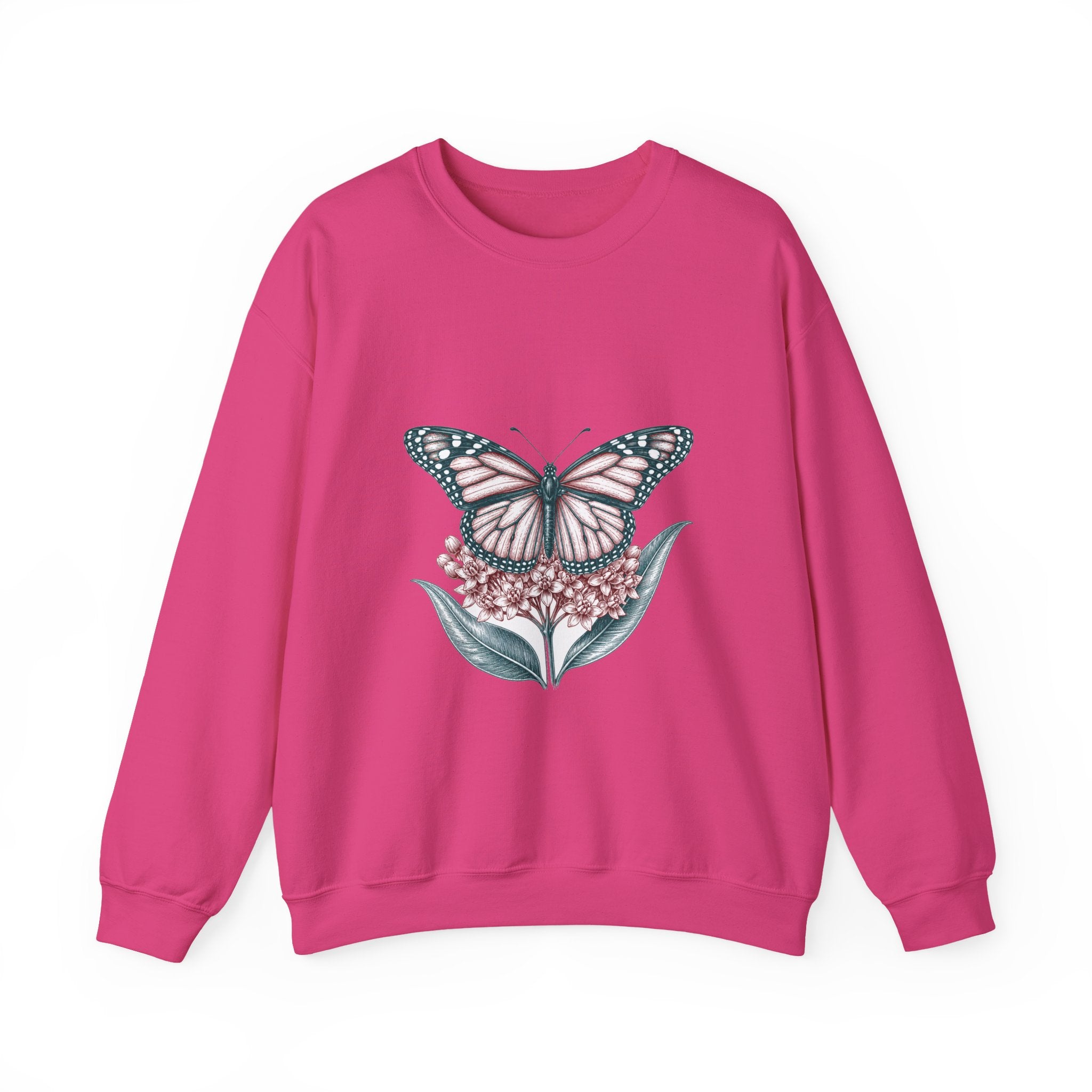 Matching Couple Sweatshirt - Butterfly & Moth Matching Couple Premium Fleece Sweatshirt Hand-Drawn Art His Hers Anniversary Gift - Design A