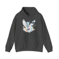 Matching Couple Sweatshirt - Wolf & Dove Matching Couple Hooded Sweatshirt Watercolor Art His Hers Engagement Gift - Design B