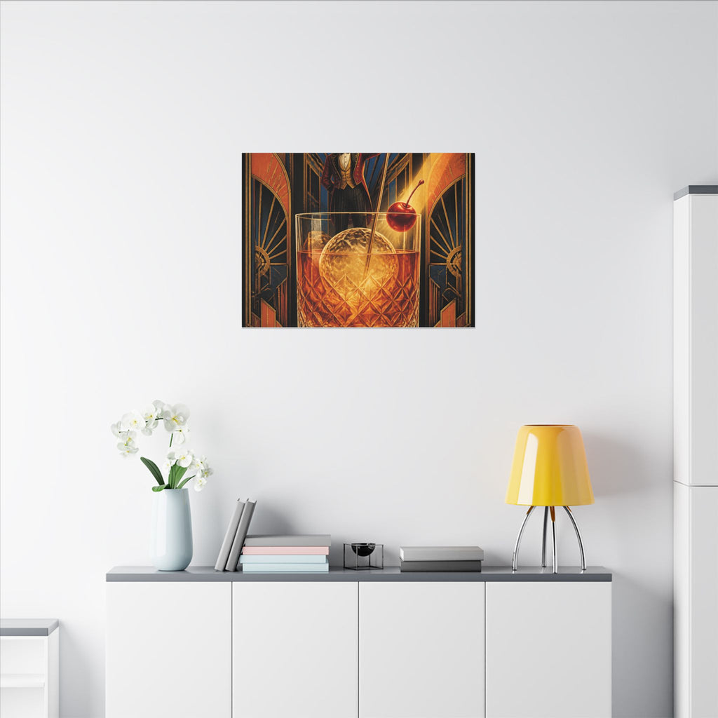 Old Fashioned Ringmaster Wall Art Canvas 24×36 Art Deco Bar Area Decor Maximalist Print