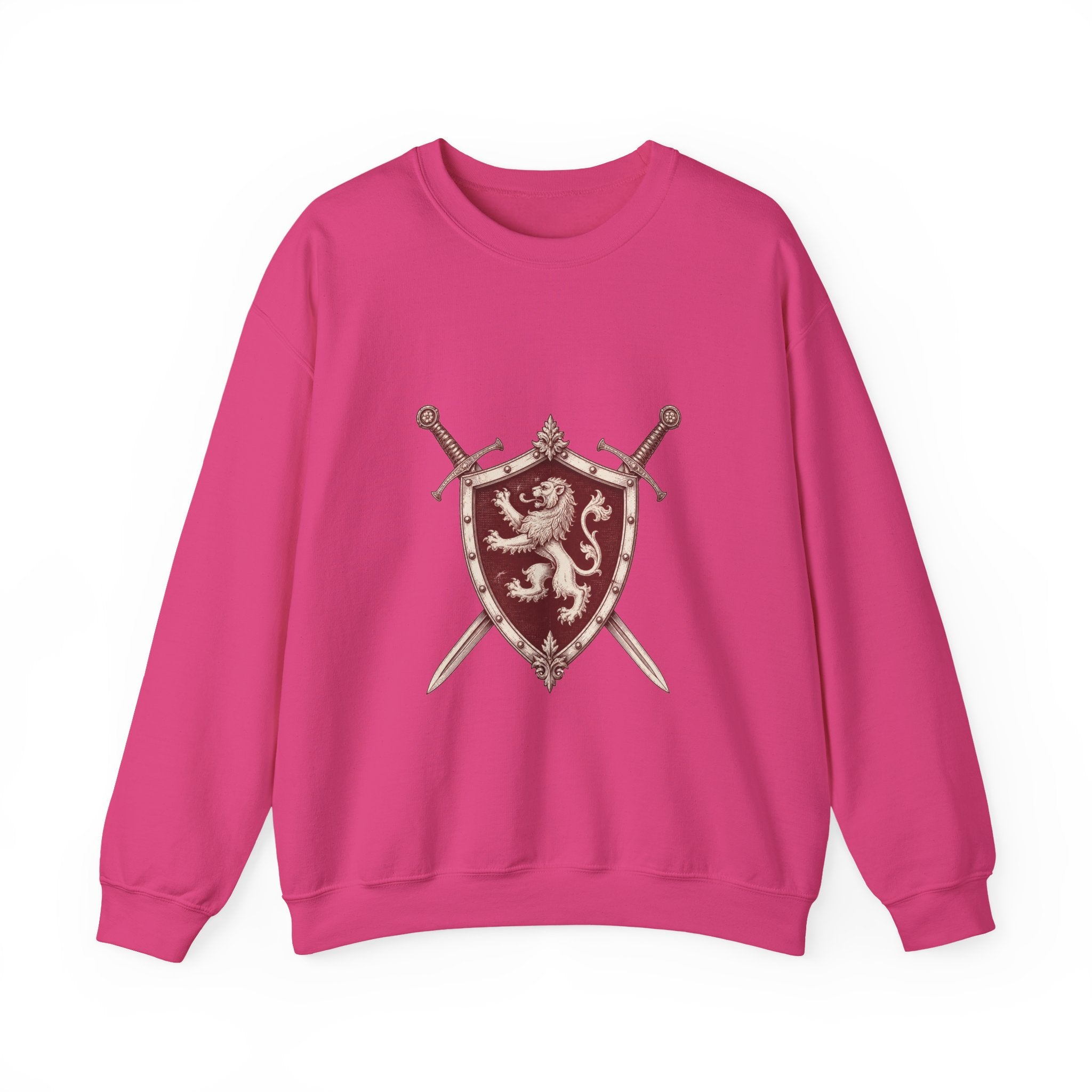 Matching Couple Sweatshirt - Crown & Shield Matching Couple Crewneck Sweatshirt Vintage Art His Hers Wedding Gift - Design B