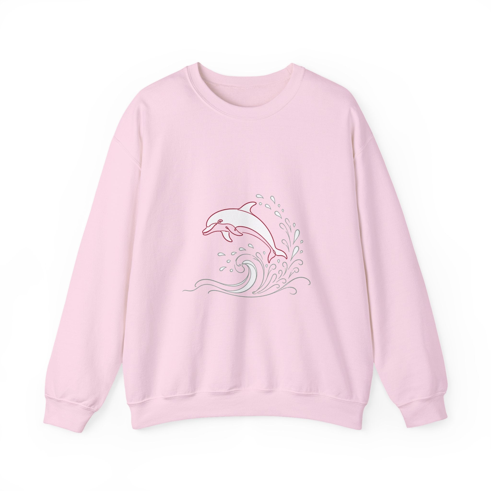 Matching Couple Sweatshirt - Shark & Dolphin Matching Couple Premium Fleece Sweatshirt Minimalist Art His Hers Christmas Gift - Design B