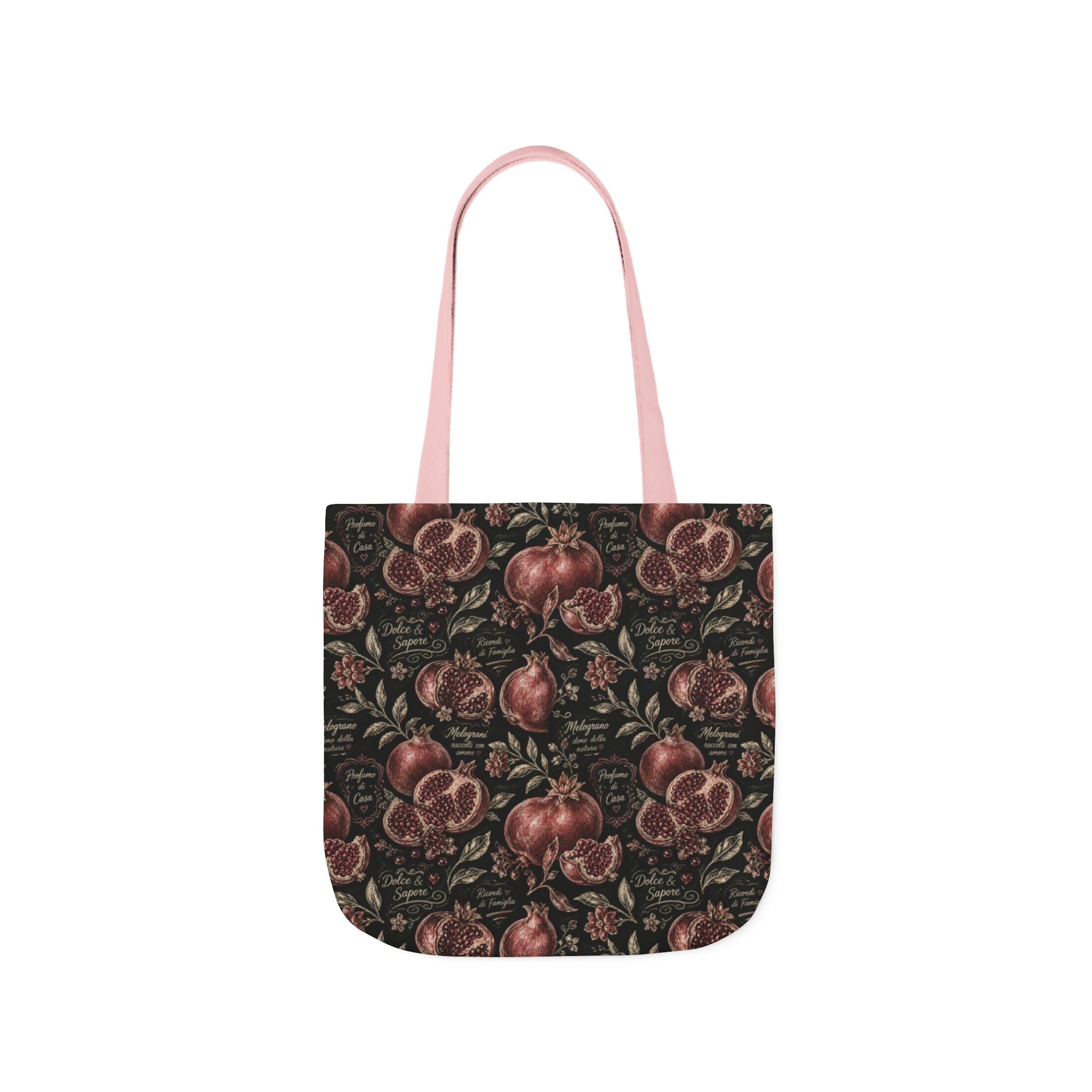 Split Pomegranates Canvas Tote Bag Mediterranean Kitchen Chalk Art Design Italian Cottagecore Gift