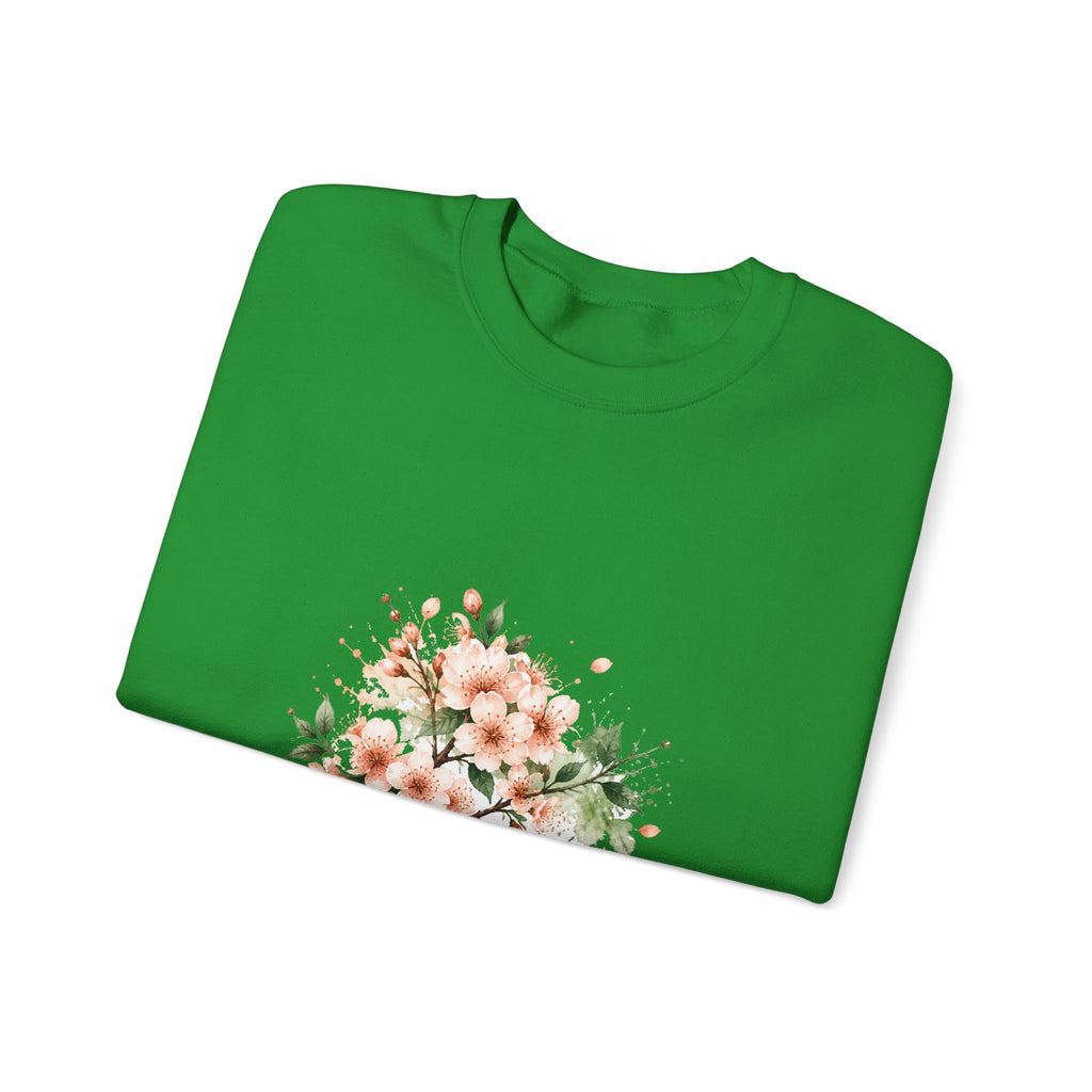 Matching Couple Sweatshirt - Cherry Blossom & Maple Leaf Matching Couple Comfort Colors Crew Watercolor Art His Hers Birthday Gift - Design A