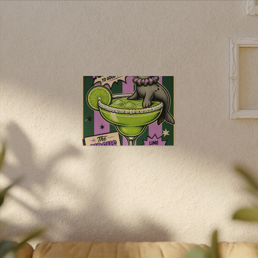 Margarita Balancing Seal Wall Art Canvas 16×20 Pop Art Living Room Decor Maximalist Print