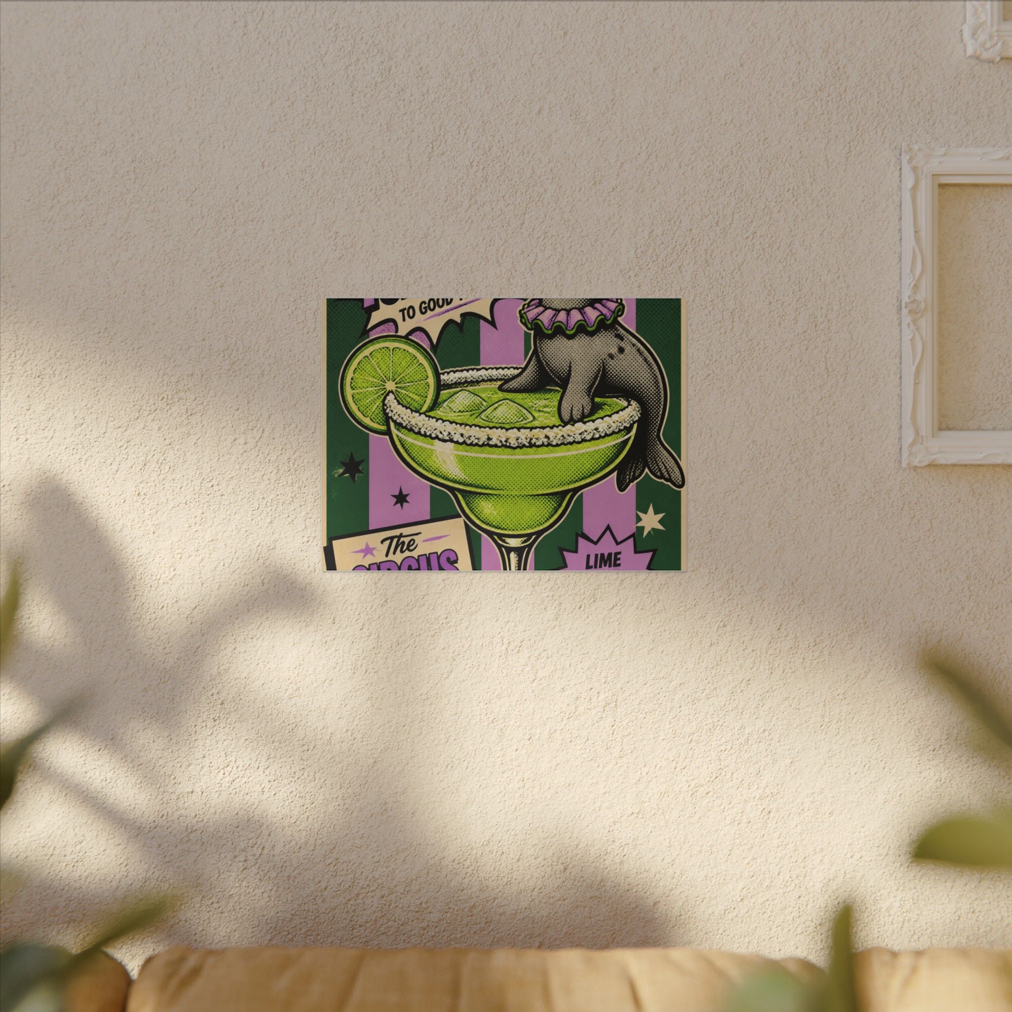 Margarita Balancing Seal Wall Art Canvas 16×20 Pop Art Living Room Decor Maximalist Print