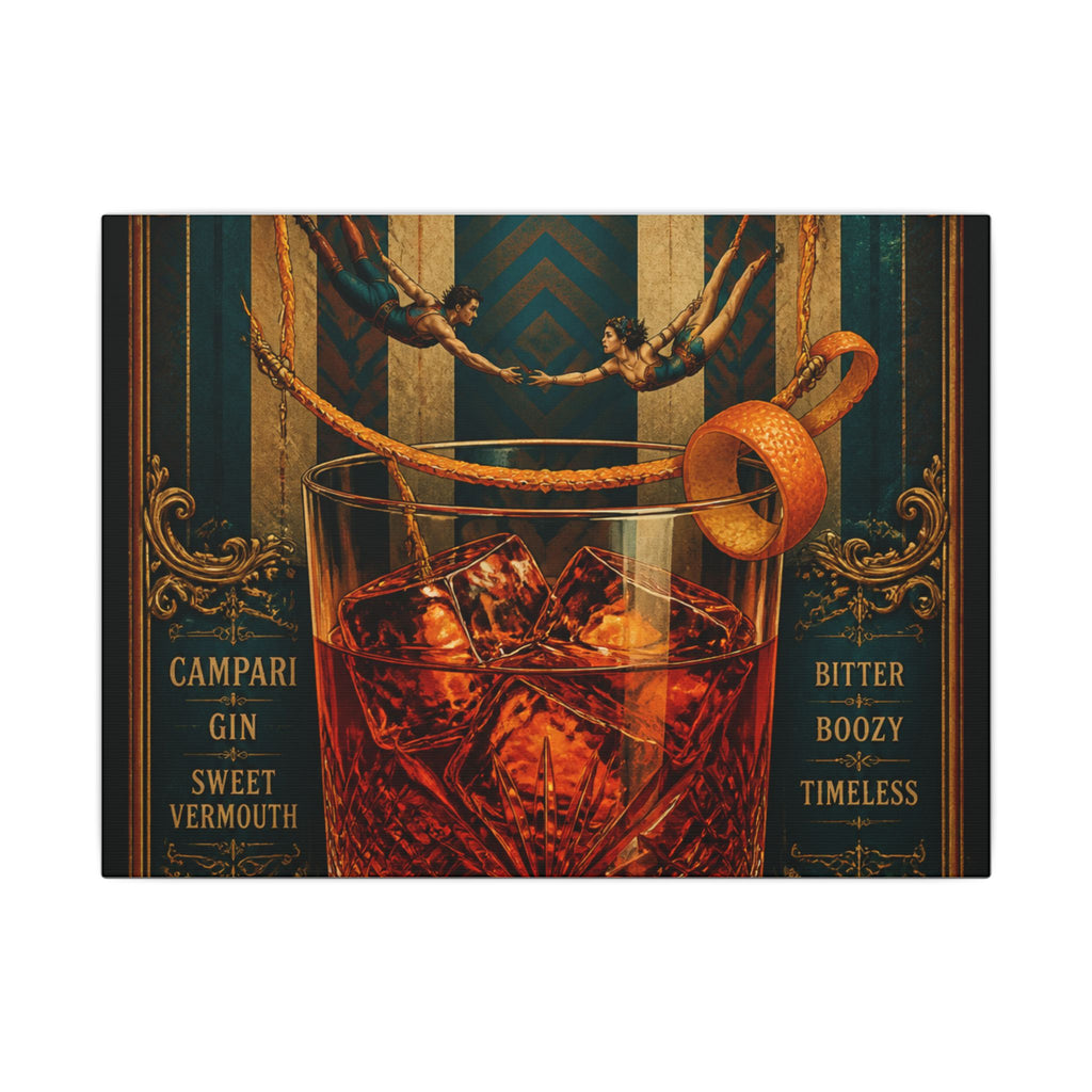Negroni Trapeze Act Wall Art Canvas 16×20 Baroque Home Office Decor Maximalist Print