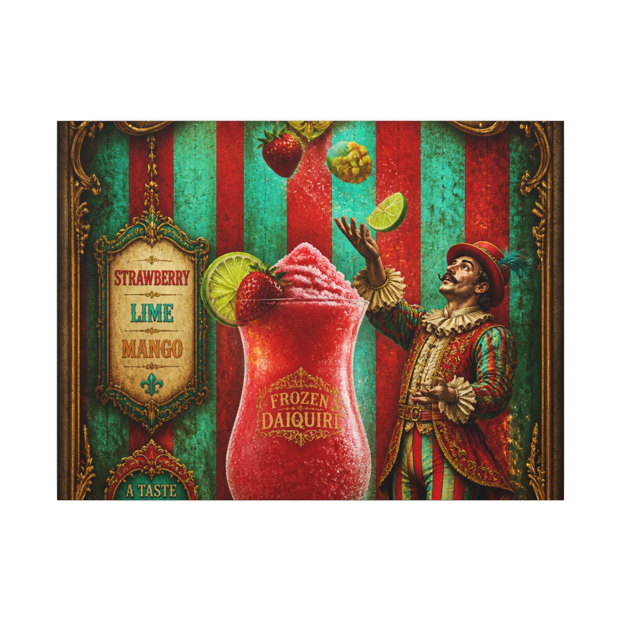 Daiquiri Fruit Juggler Wall Art Canvas 16×20 Baroque Home Office Decor Maximalist Print