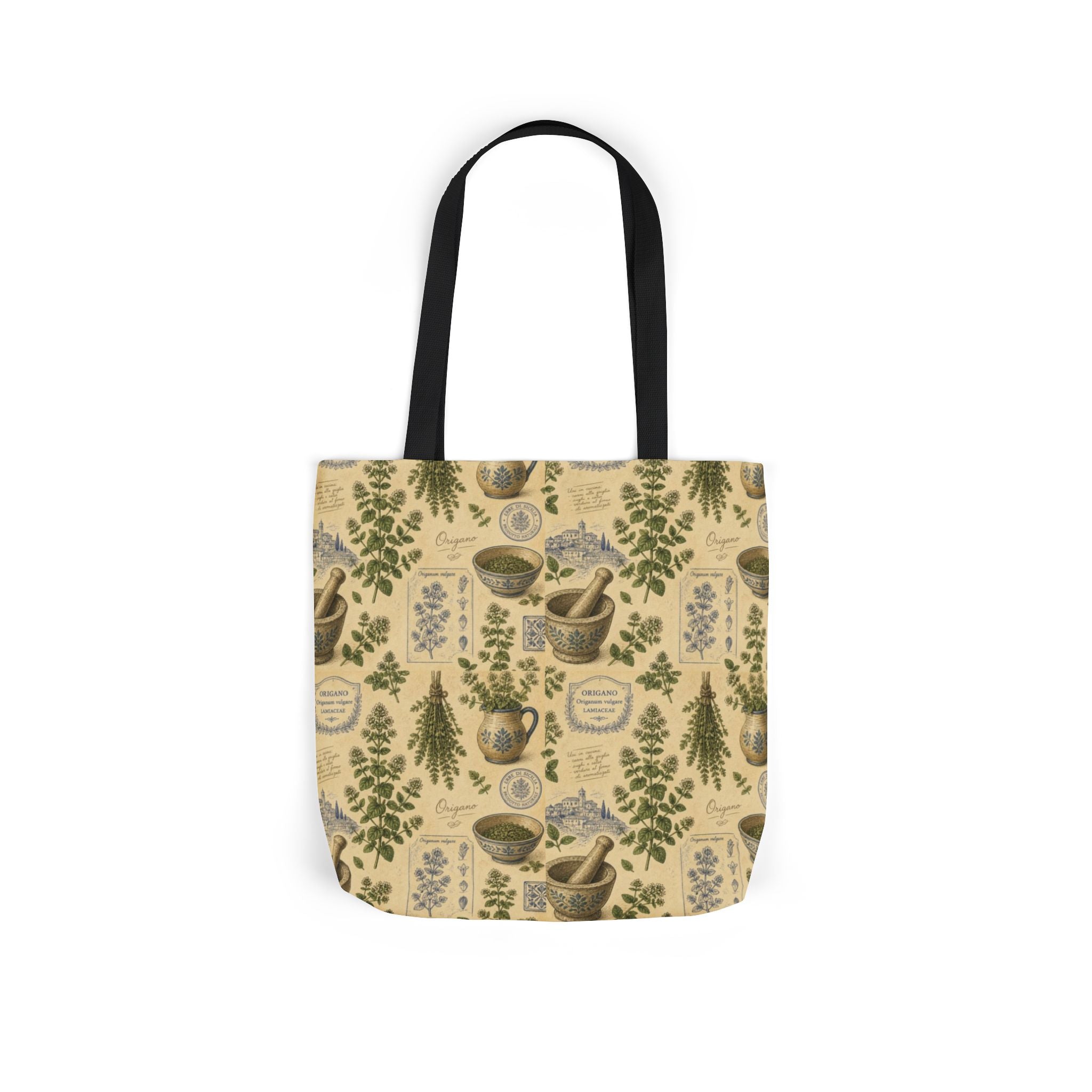 Oregano Sprigs Canvas Tote Bag Mediterranean Kitchen Botanical Design Italian Cottagecore Gift