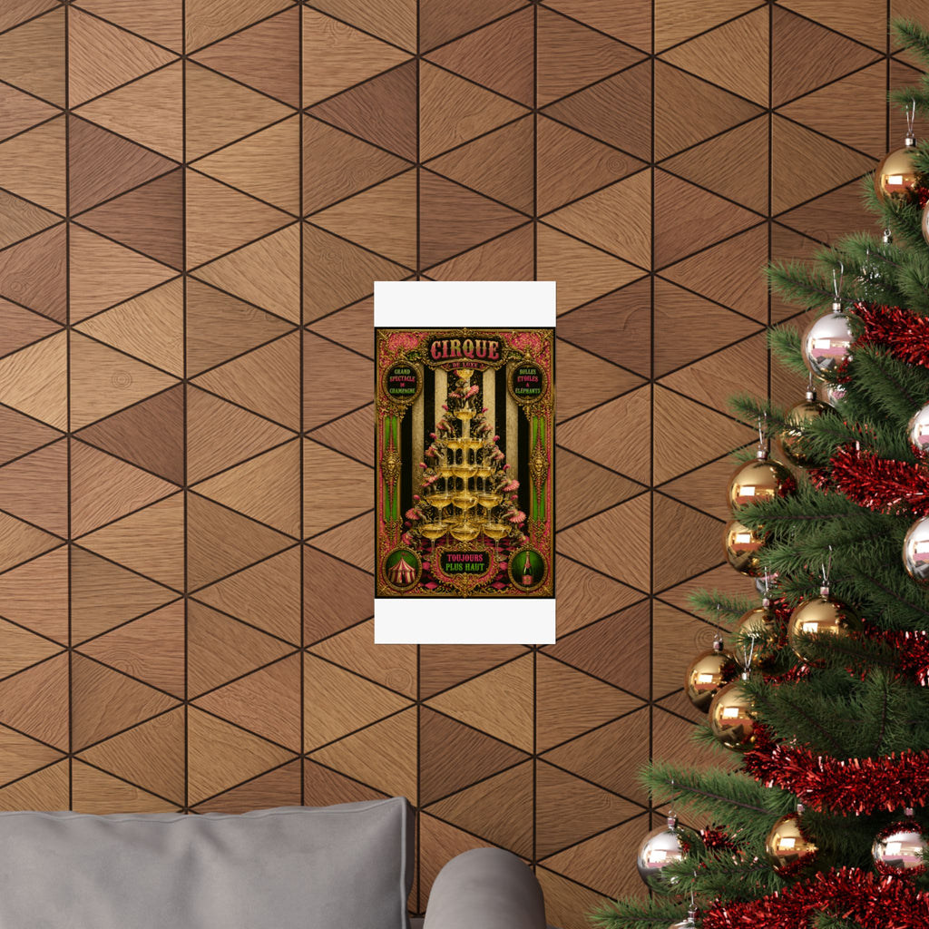 Champagne Tower Elephants Wall Art Poster 18×24 Baroque Home Office Decor Maximalist Print