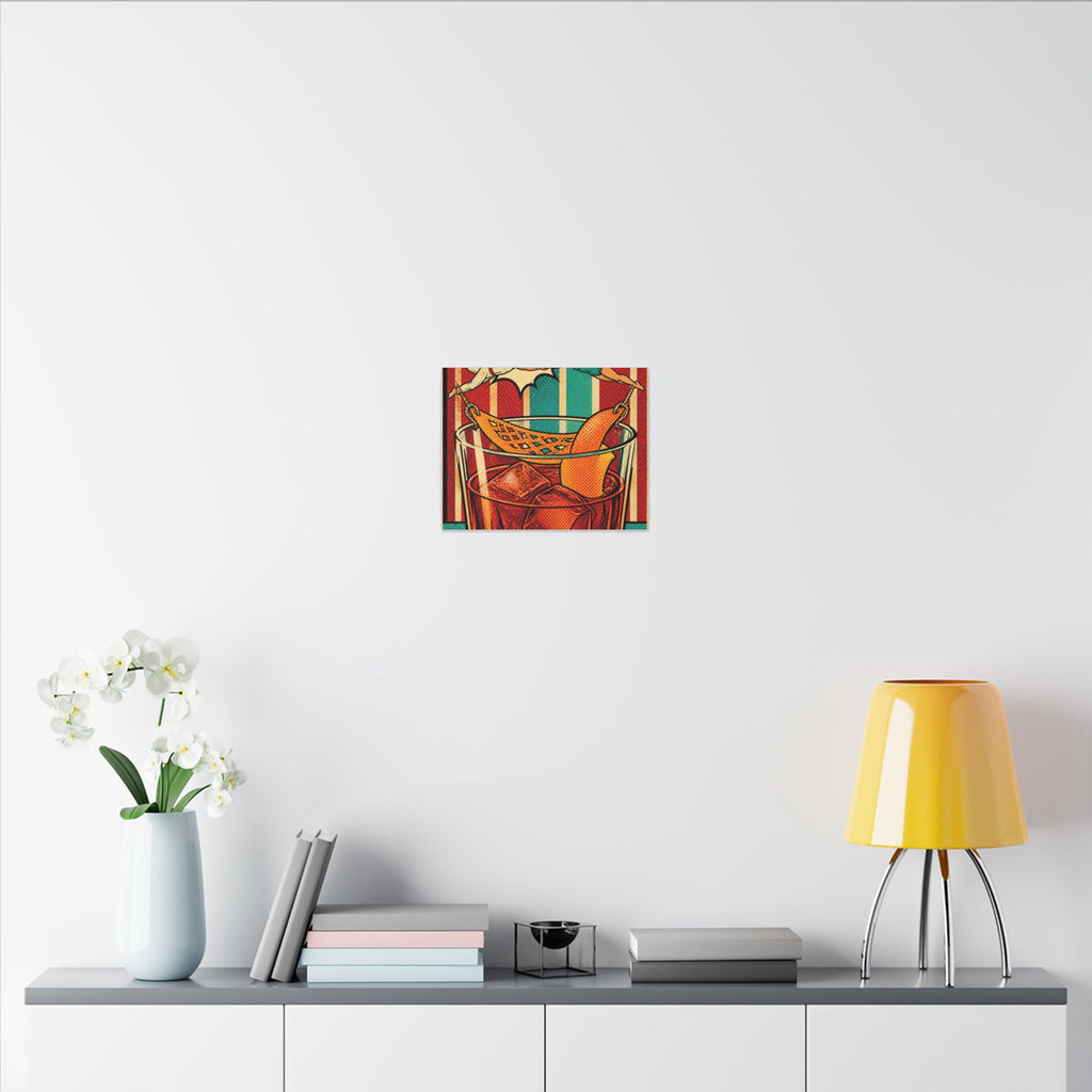 Negroni Trapeze Act Wall Art Canvas 24×36 Pop Art Restaurant Decor Maximalist Print