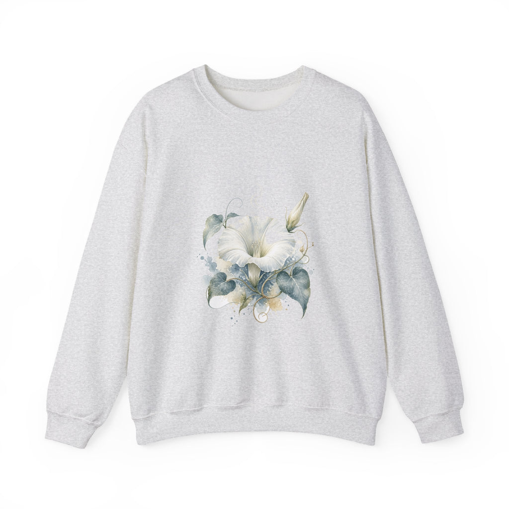 Matching Couple Sweatshirt - Sunflower & Moonflower Matching Couple Comfort Colors Crew Watercolor Art His Hers Birthday Gift - Design B