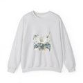 Matching Couple Sweatshirt - Sunflower & Moonflower Matching Couple Comfort Colors Crew Watercolor Art His Hers Birthday Gift - Design B