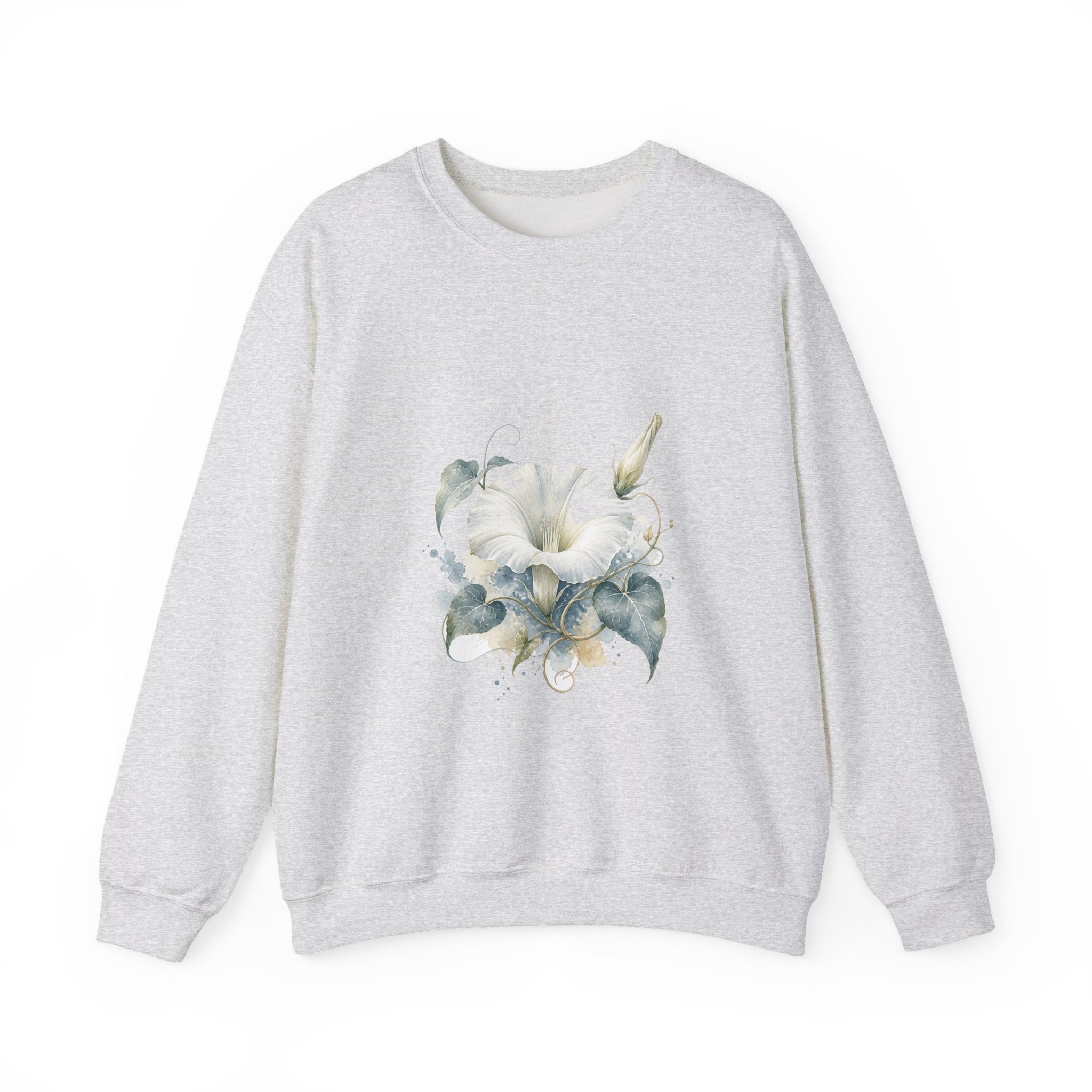 Matching Couple Sweatshirt - Sunflower & Moonflower Matching Couple Comfort Colors Crew Watercolor Art His Hers Birthday Gift - Design B