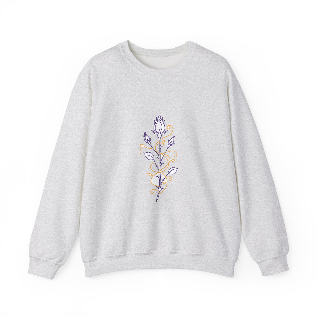 Matching Couple Sweatshirt - Rose & Thorn Matching Couple Premium Fleece Sweatshirt Minimalist Art His Hers Christmas Gift - Design B